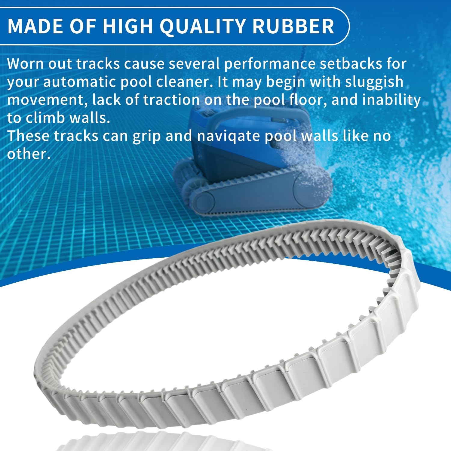 deawater Replacement Gray Tracks for Maytronics Dolphin Robotic Pool