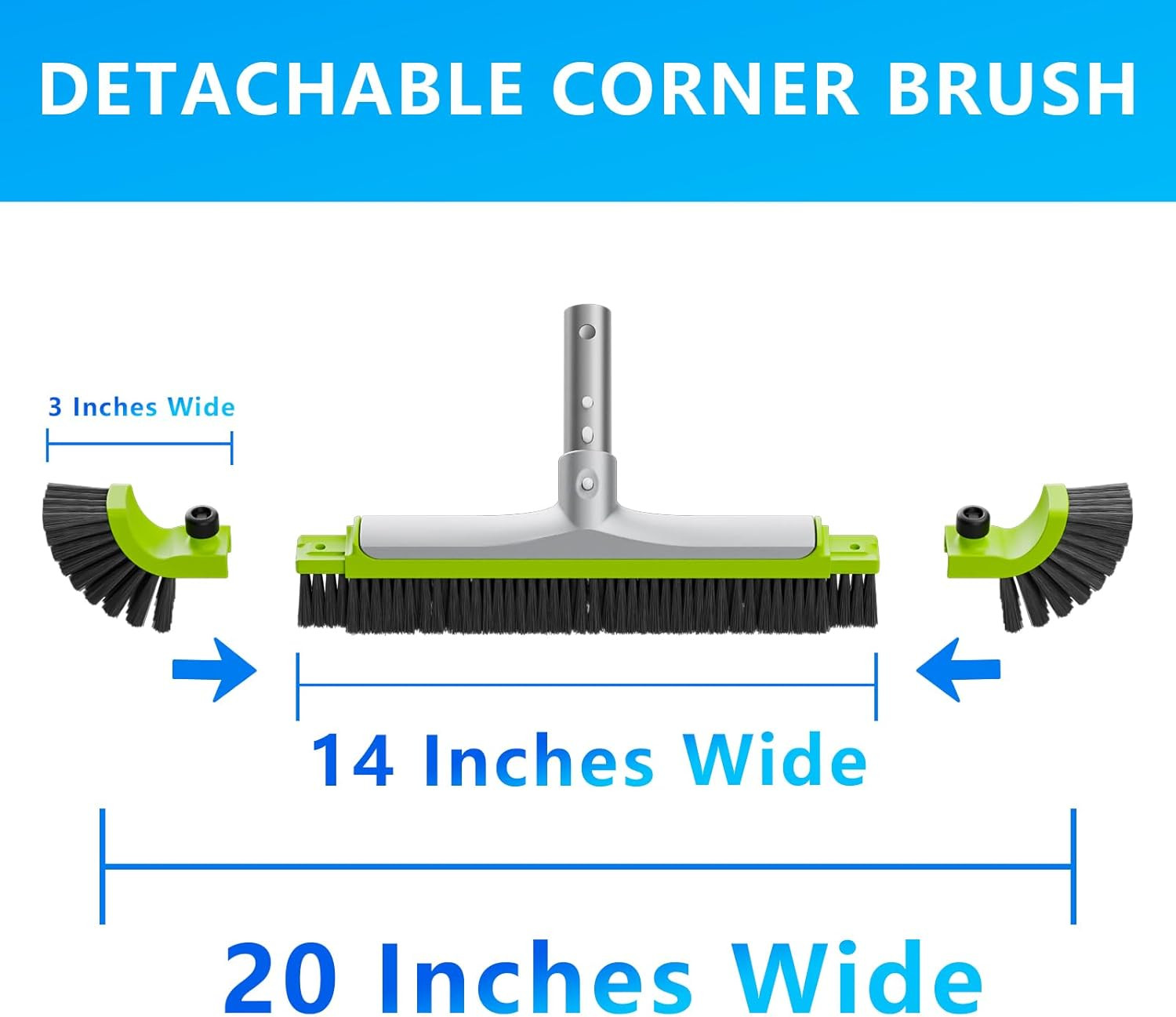 Sepetrel 20” Pool Brush Head for Cleaning Walls,Heavy Duty Inground/Above Ground
