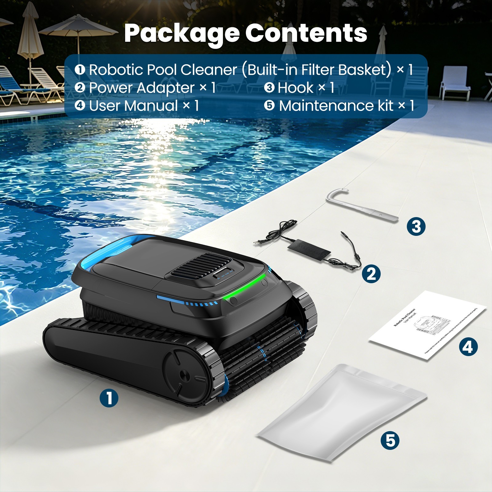 AIRROBO CP20 Wall Climbing Pool Robot for Floor Walls and Waterline, 120Min 4L
