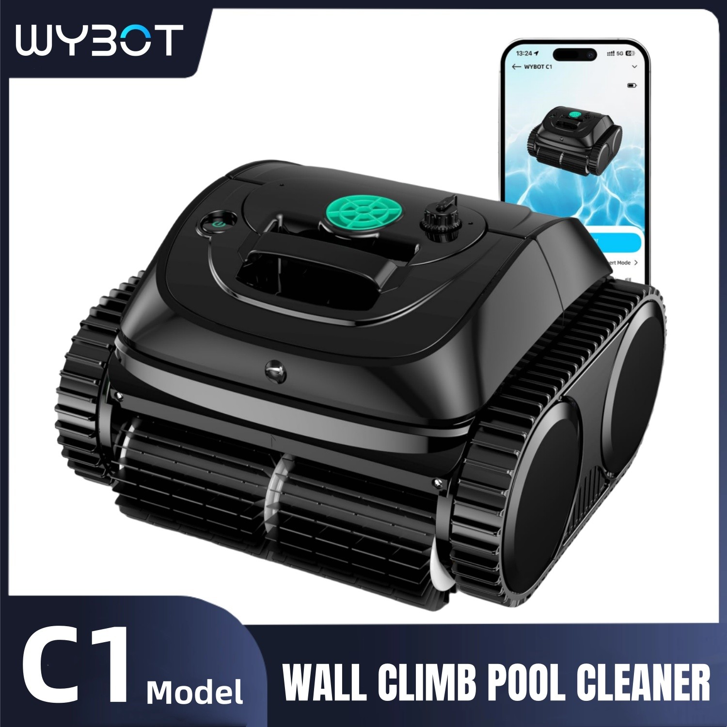 Wybot C1 Pool Cleaner Wall Climb Cordless Robotic Pool Robot In-Ground Pools NEW