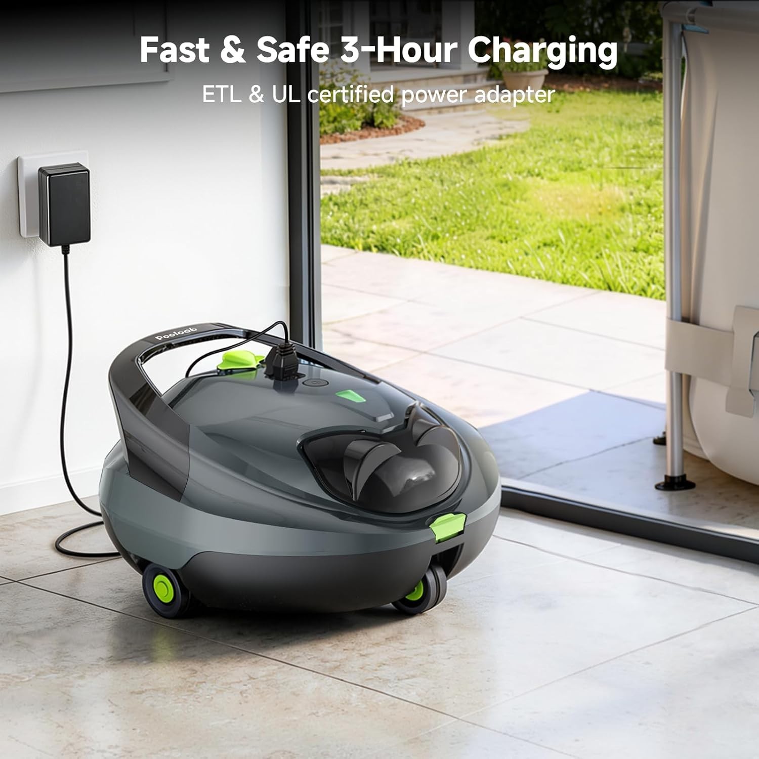 PF1 Cordless Pool Cleaner Robot for Flat-Bottom Pools 150 Min Runtime