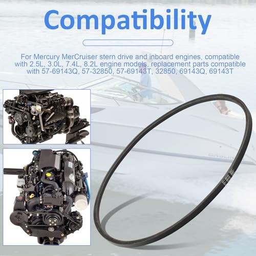 69143Q V-Belt for Mercury MerCruiser Stern Drive & Inboard 2.5 3.0 7.4 8.2 L