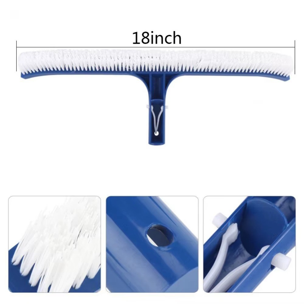 Professional Heavy Duty 18″ Swimming Pool Floor Wall Cleaning Brush Head Tool