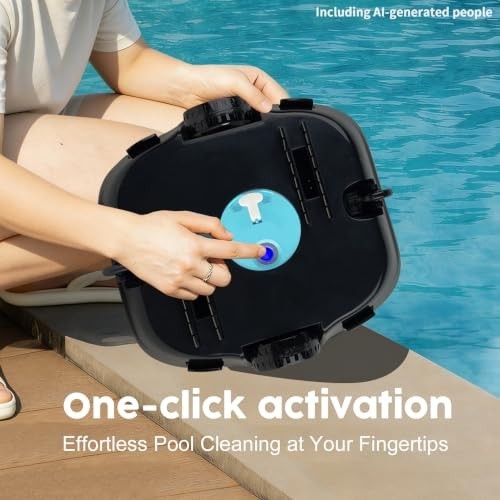 Cordless Robotic Pool Cleaner 18.5 GPM 120 Min Runtime 2.5L Basket Self-Parking