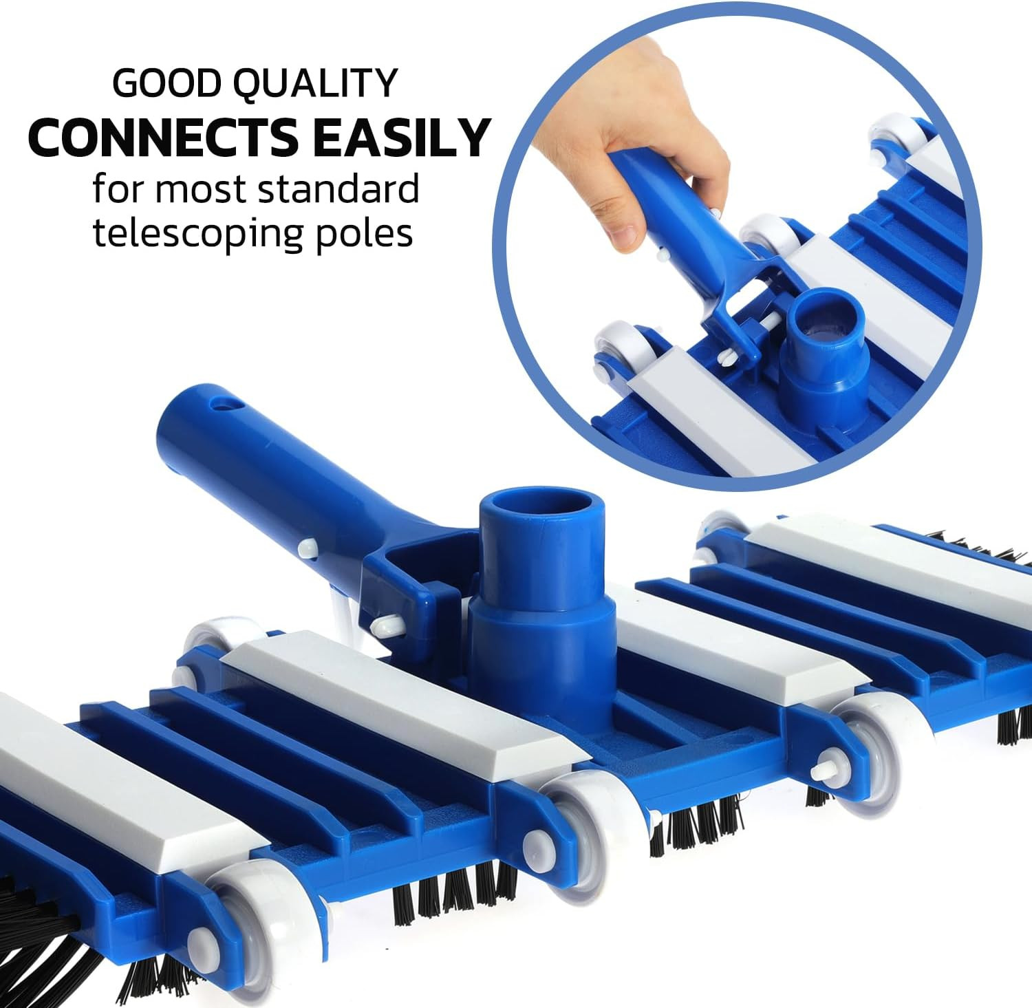 14″ Heavy Duty Pool Vacuum Head with Brushes Weighted Flexible Vacuum Head with