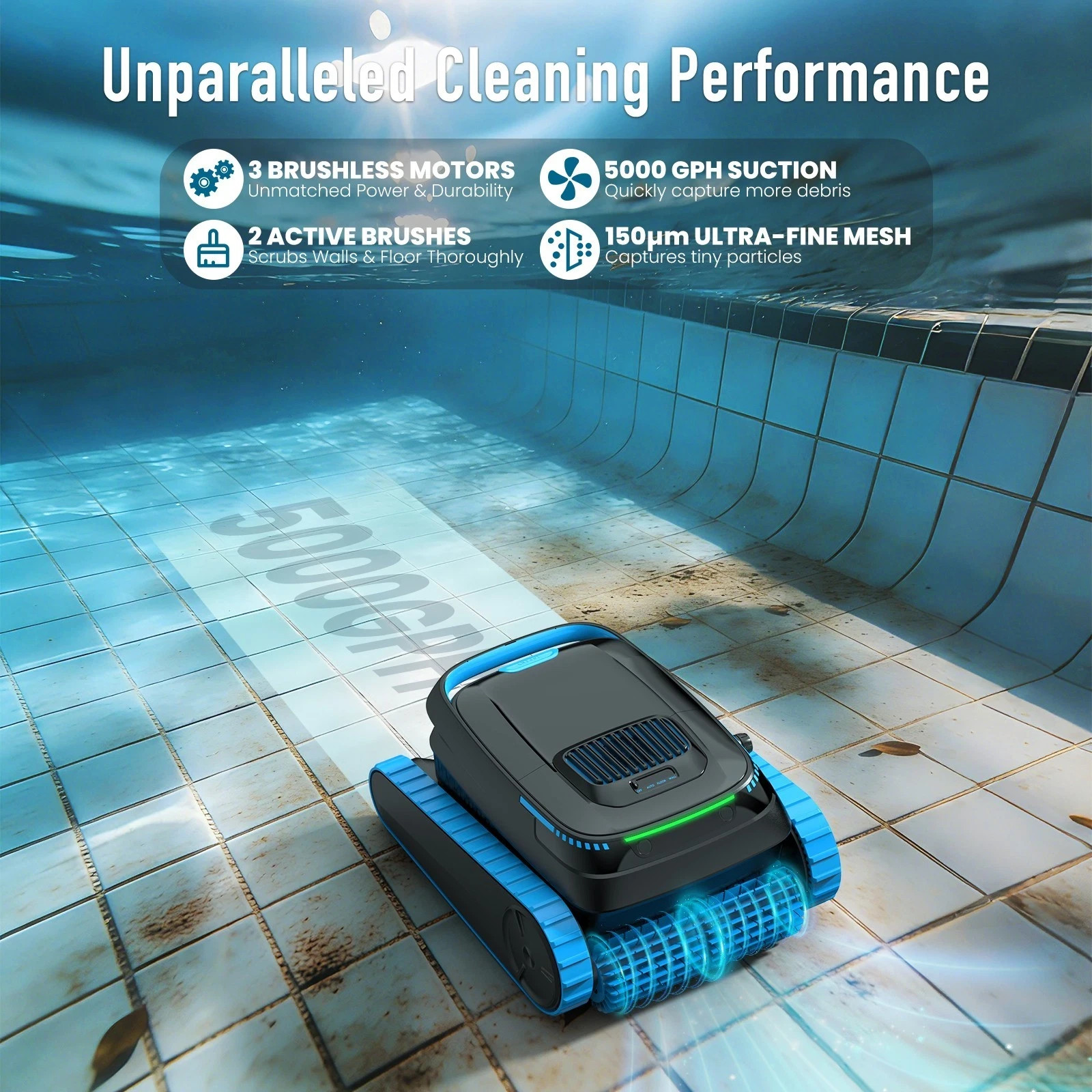 AIRROBO CP40 Vacuum Pool Waterline Robot Automatic for Floor Walls Cleaner APP