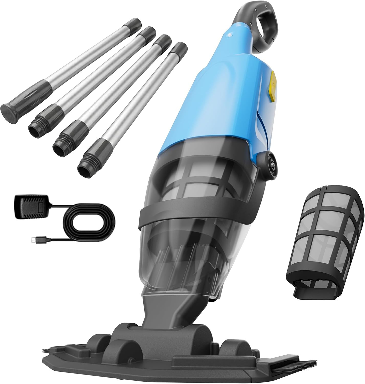 Pool Vacuum for above Ground Pool, 18GPM Powerful Suction/87” Extension Pole/60M