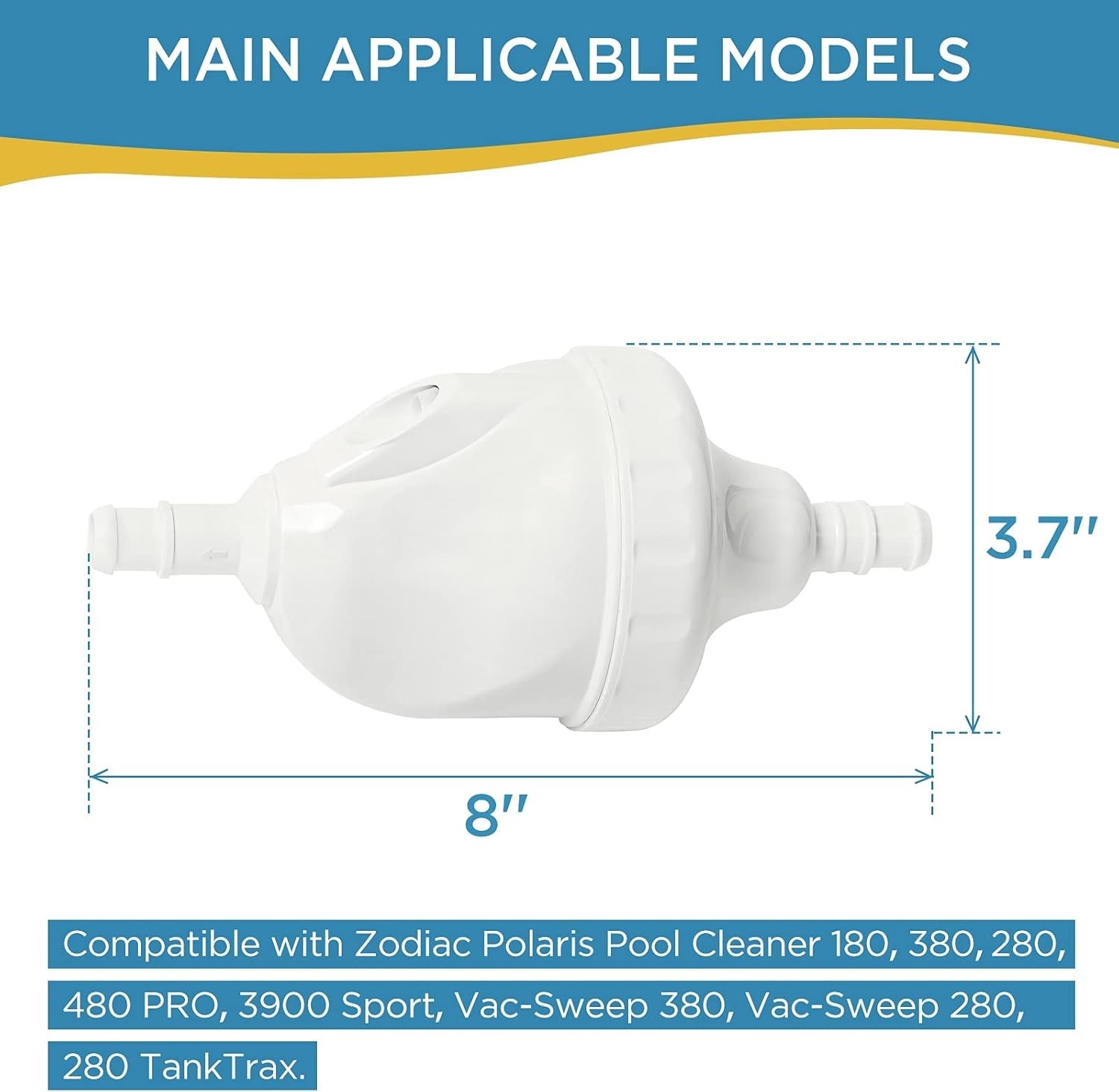 G52 Backup Valve for Polaris 180 280 380 3900 Pool Cleaner (1 Pack)(2 filters)