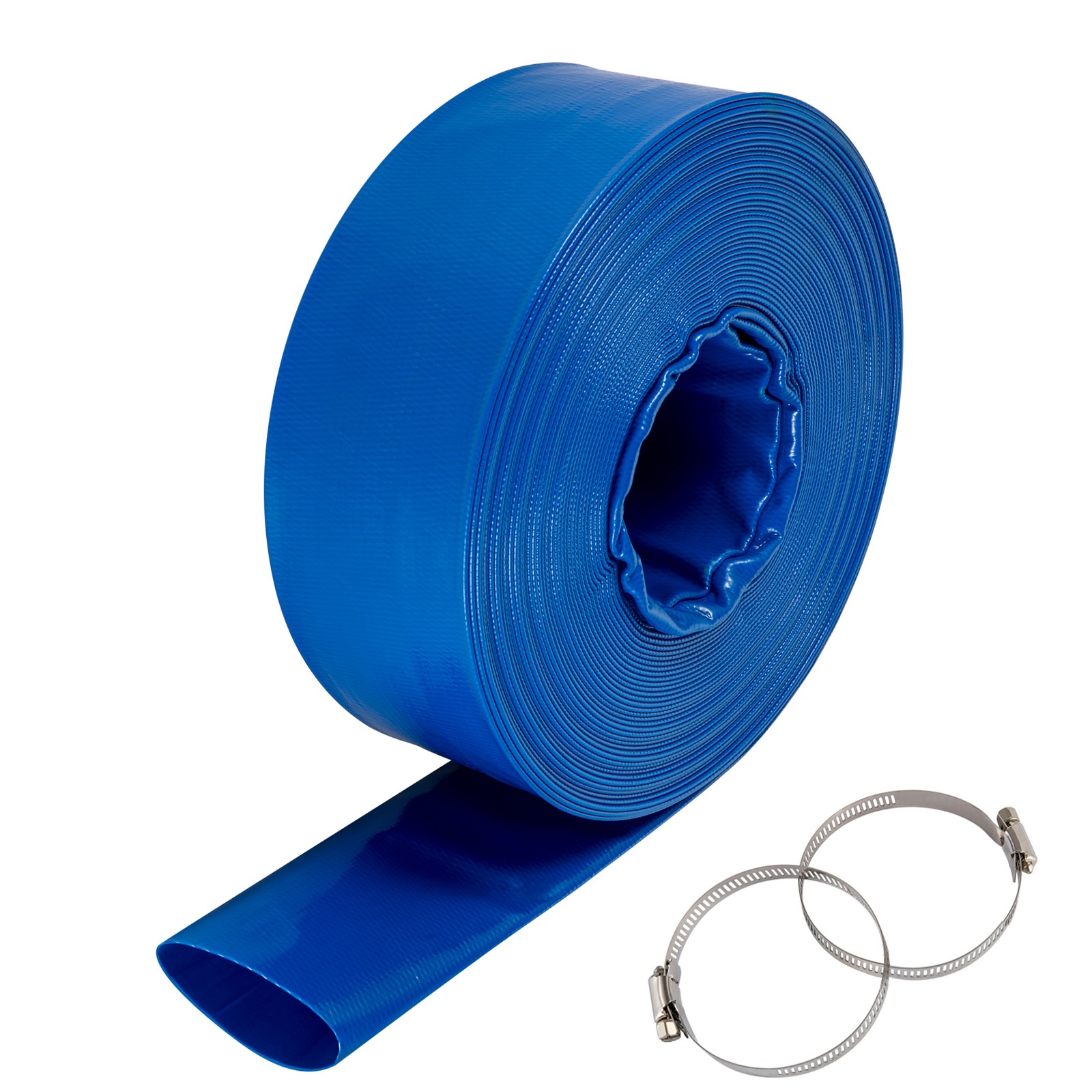 Uimoso Discharge Hose Lay Flat Hose 4″ x 105′ PVC Backwash Drain Hose w/Clamp