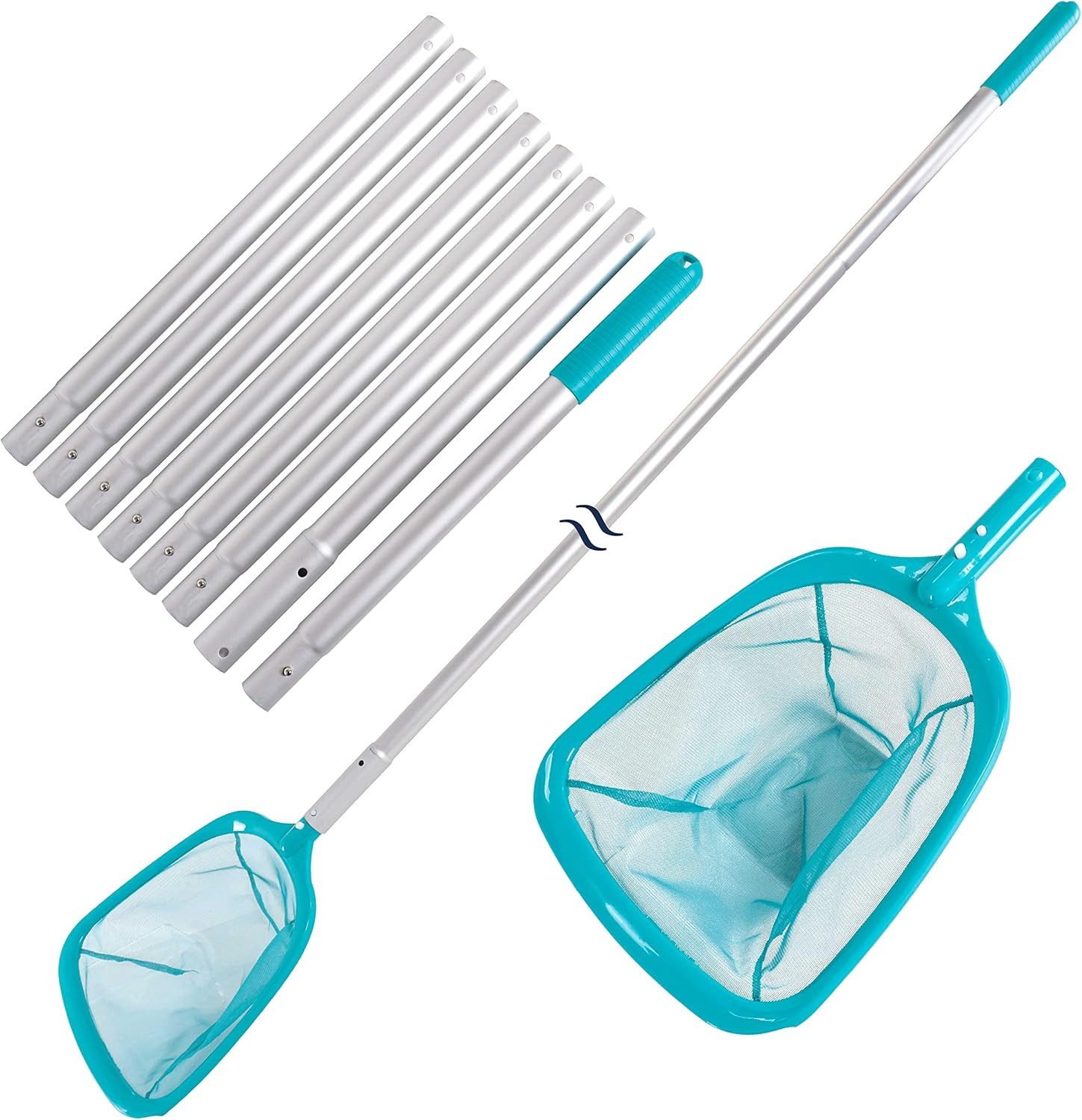 11.5 Foot Swimming Pool Leaf Skimmer Net with Telescopic Pole