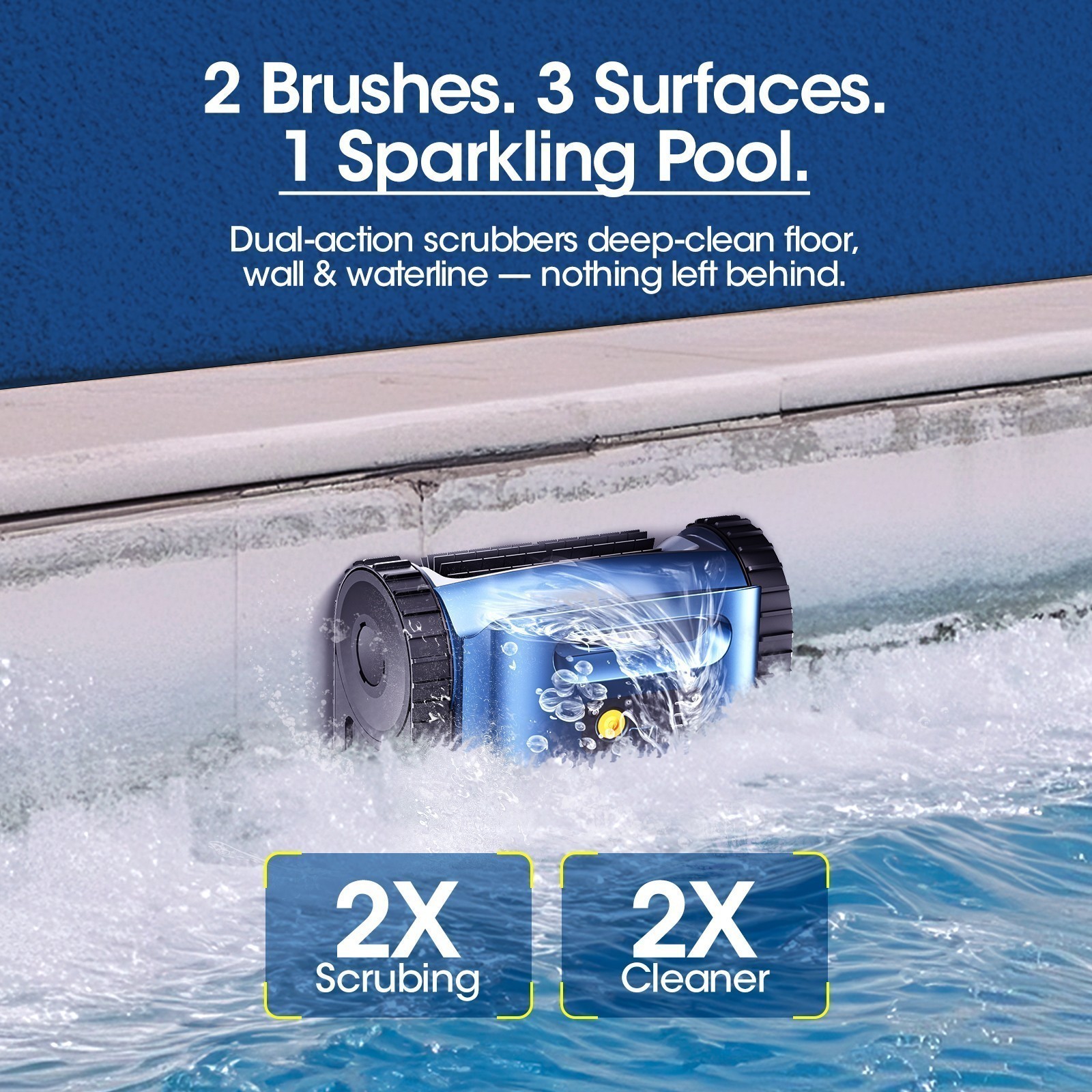 (2026 New) Pool Vacuum Robot for Inground & Above-Ground Pools up to 2150 Sq. Ft