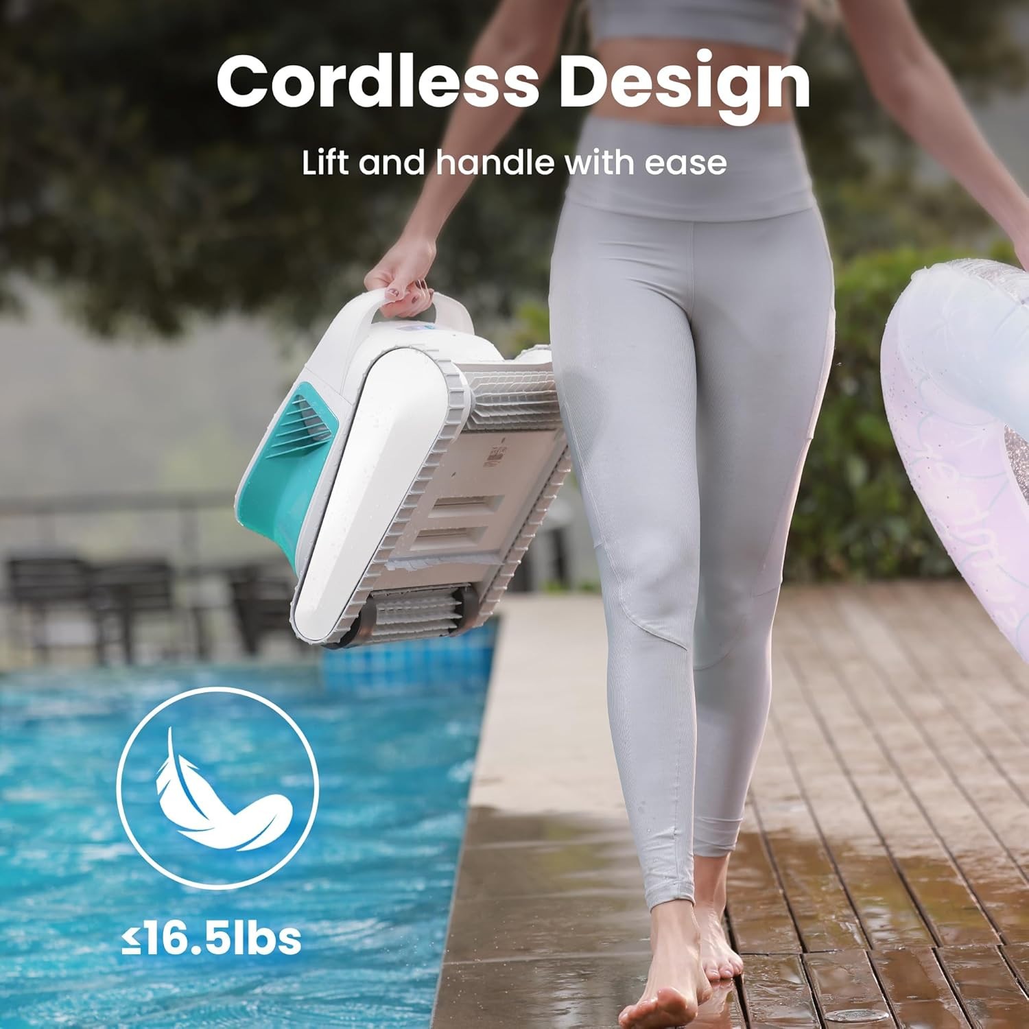AIPER Cordless Robotic Pool Cleaner Vacuum Auto Parking Above Ground Flat Robot