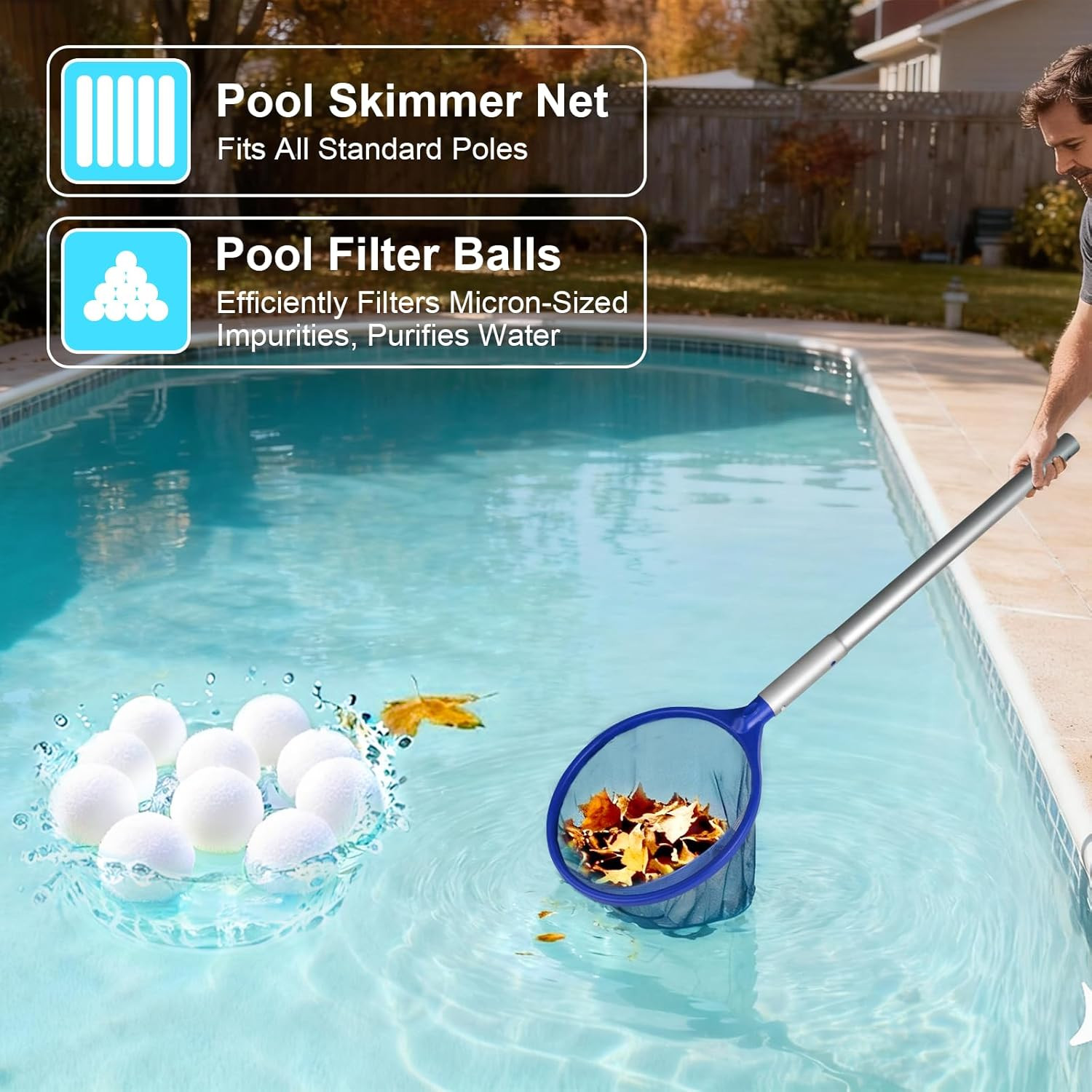 2026 Cordless Pool Vacuum with Telescopic Pole & 60 Min Powerful Suction