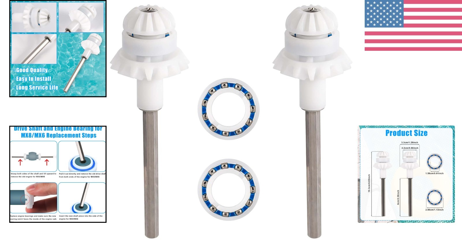 Easy Installation Drive Shaft Set for Zodiac Pool Cleaners – 2 Pack, MX6 & MX8
