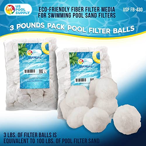 3.0 lbs Pool Filter Balls – Eco-Friendly Fiber Filter Media for 2 White