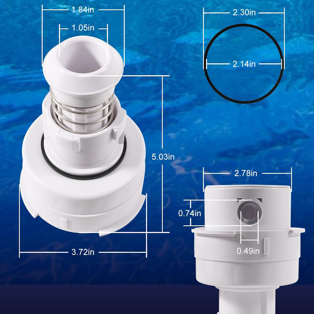 PCC2000 Rotating Pop Up Head Nozzle for Paramount in-Floor Cleaning System White