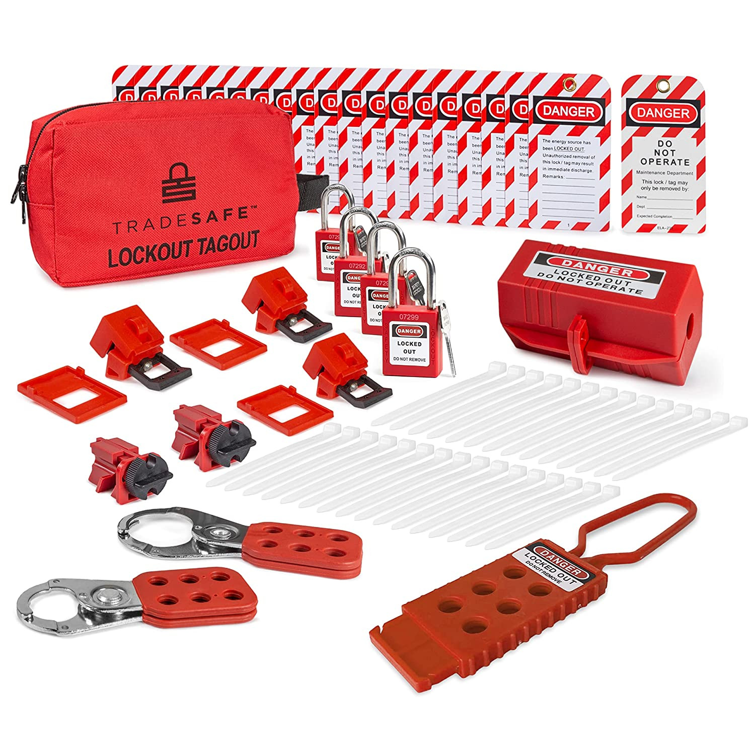 Kit De Bloqueo Etiquetado Disyuntor Abrazadera Electrica Candados Seguridad Loto