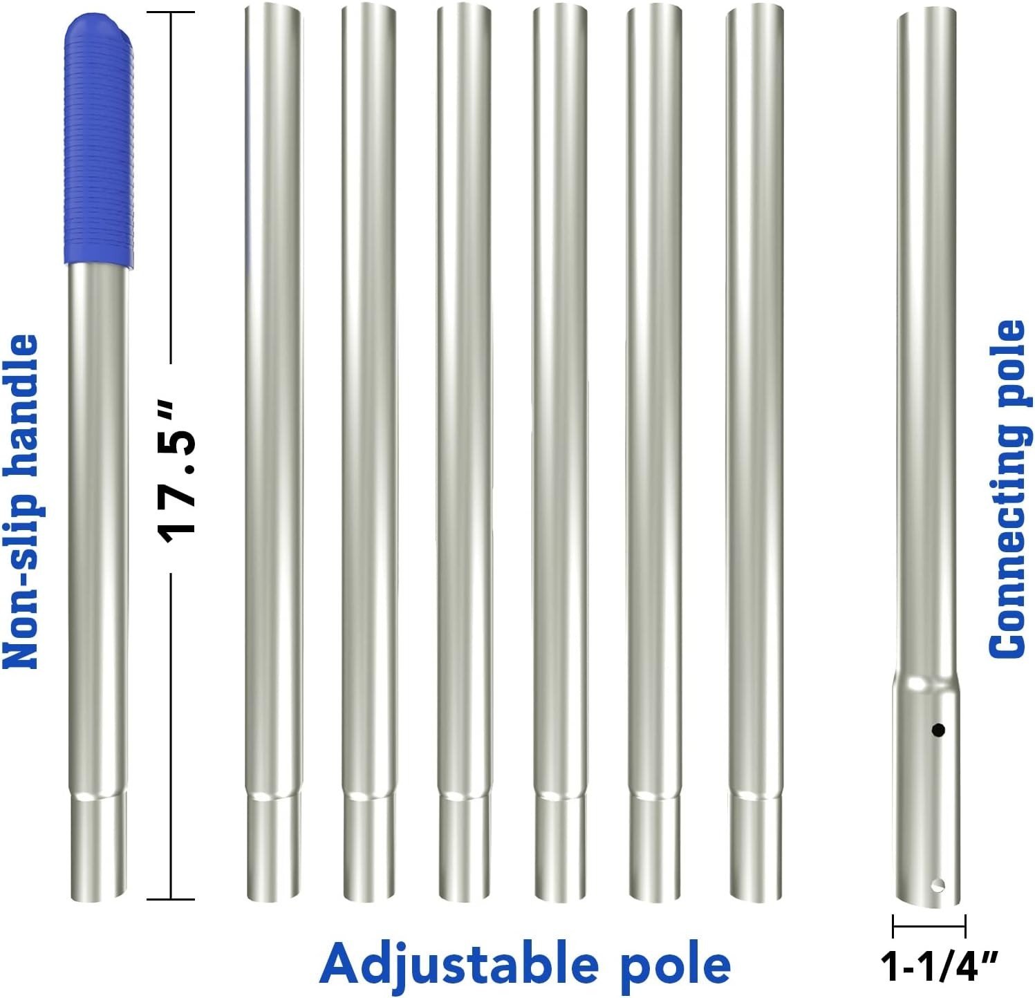 POOLWHALE 10.5 Foot Premium Aluminum Telescopic Swimming Pool Pole Adjustable