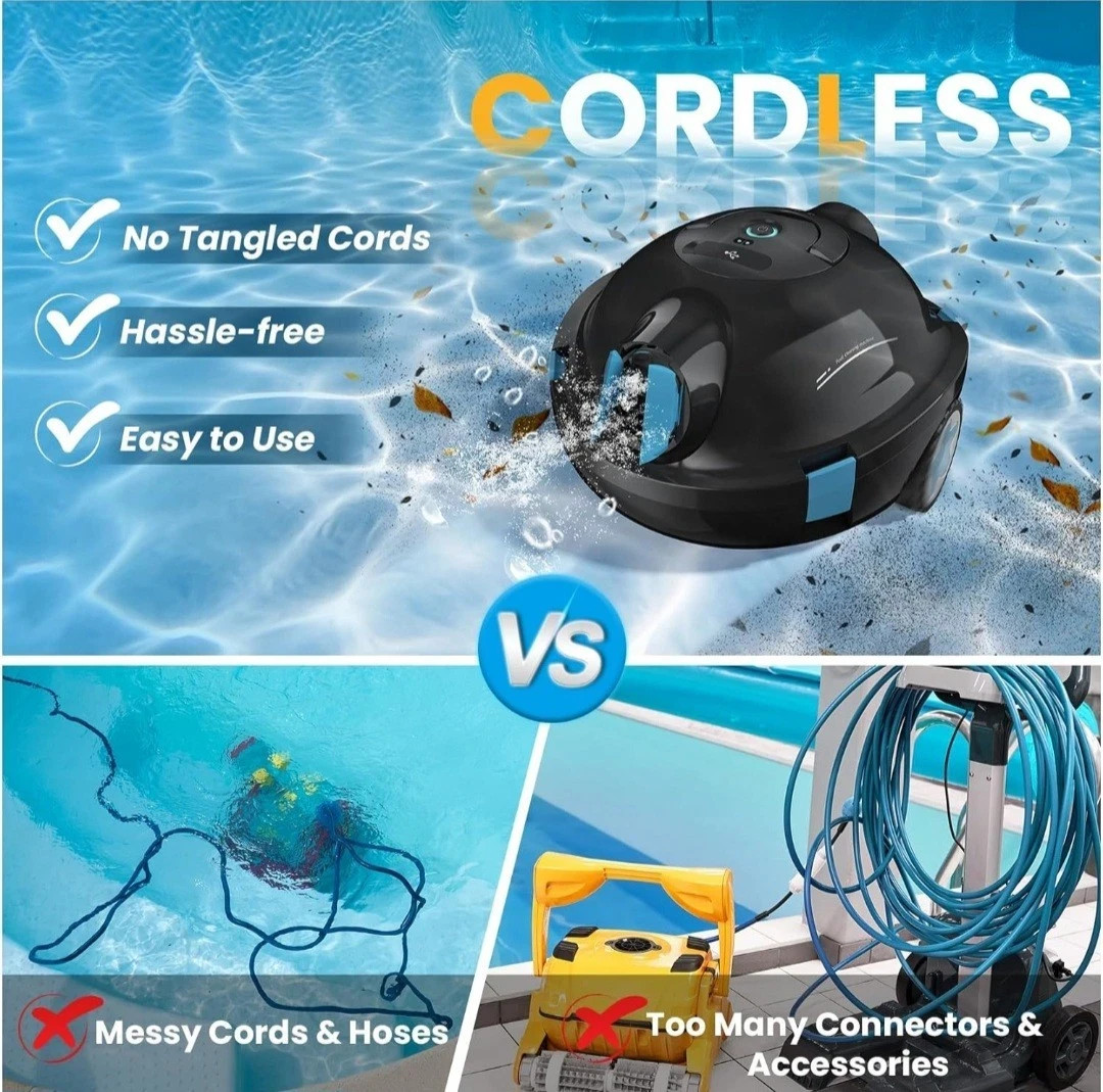 INSE Y10 Cordless Automatic Robotic Pool Cleaner – BLACK Open Box To Make Video