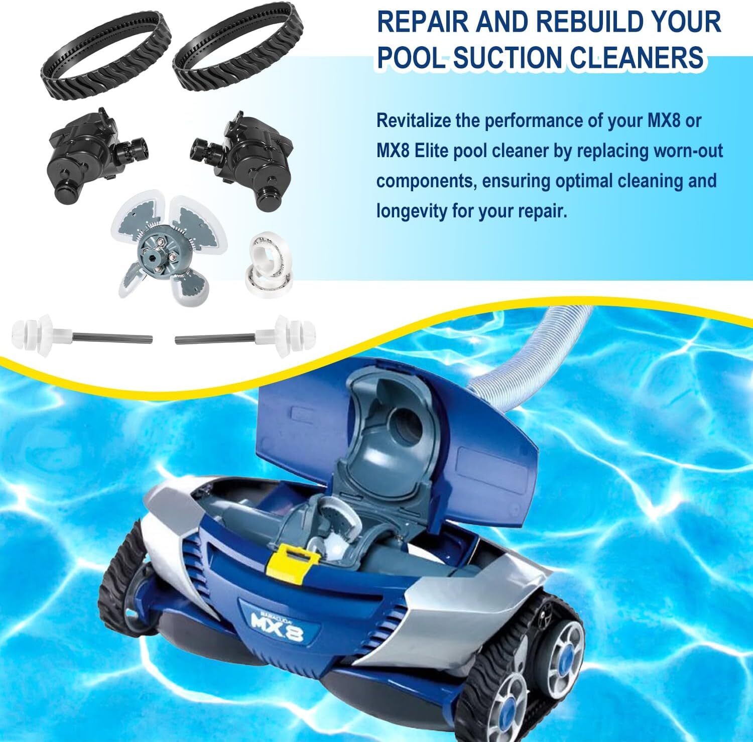 Barracuda MX8 Tune Up Rebuild Kit for Zodiac MX8 Elite MX6 Pool Cleaner R0796200