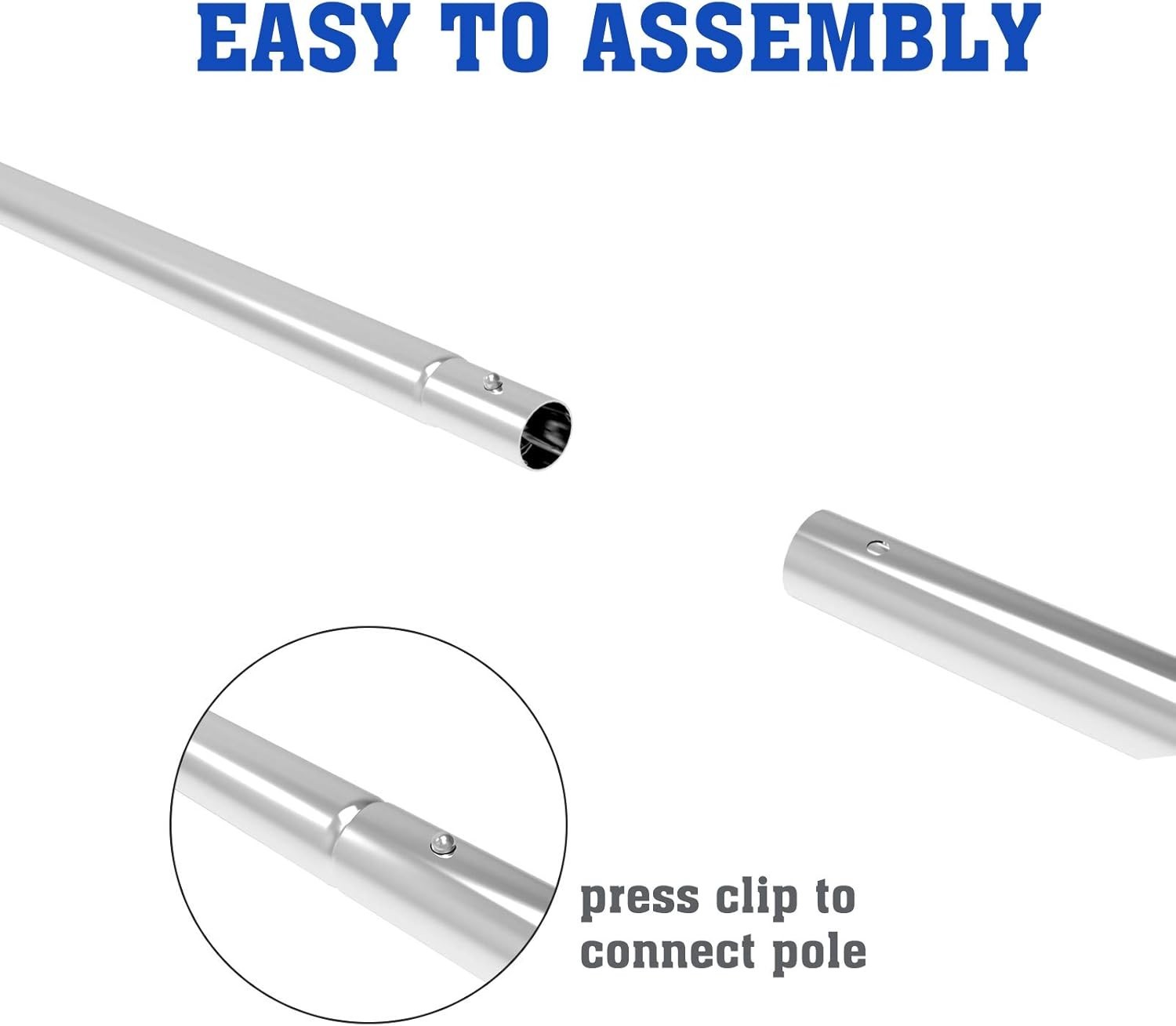 POOLWHALE 10.5 Foot Premium Aluminum Telescopic Swimming Pool Pole Adjustable