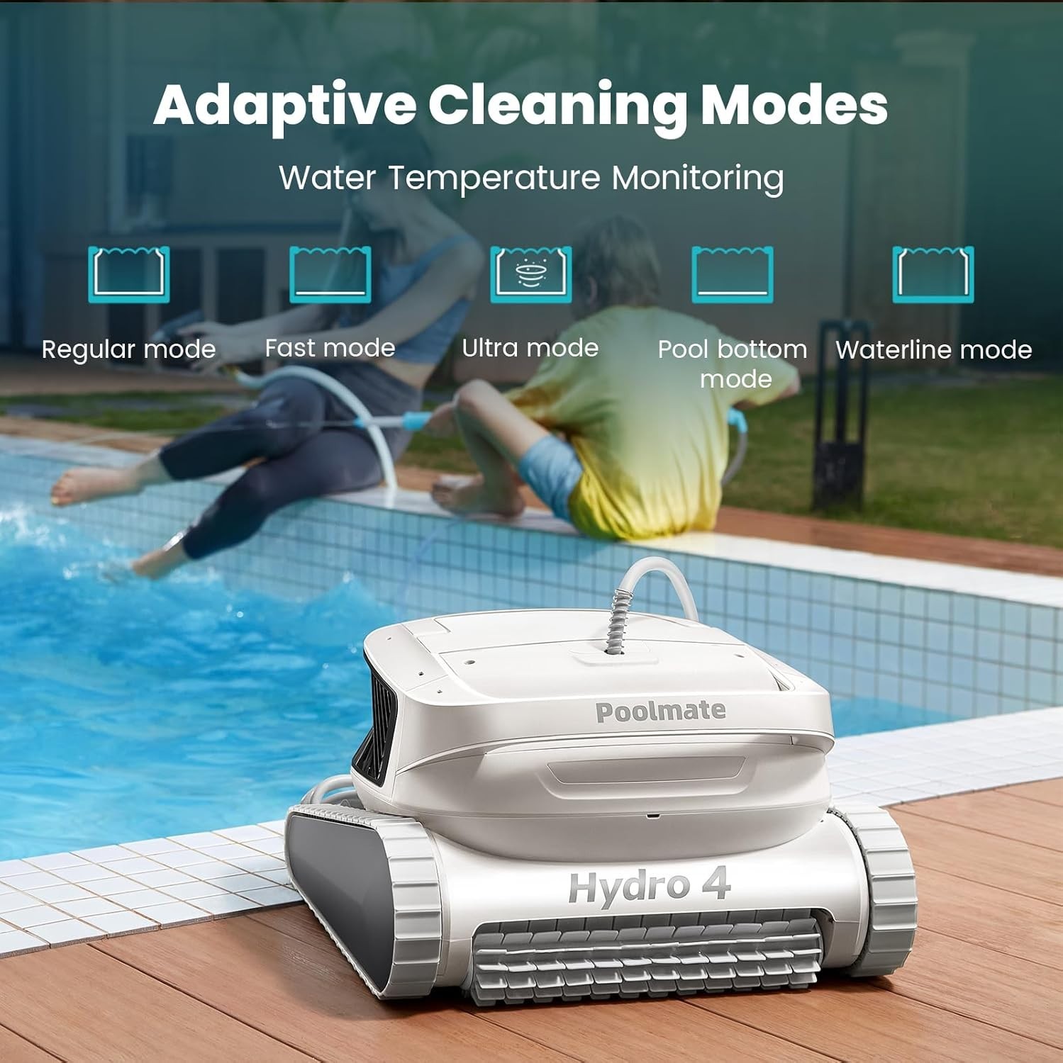 Poolmate Hydro 4 Inground Pool Vacuum Cleaner 50ft Corded for Floor, Wall Clean