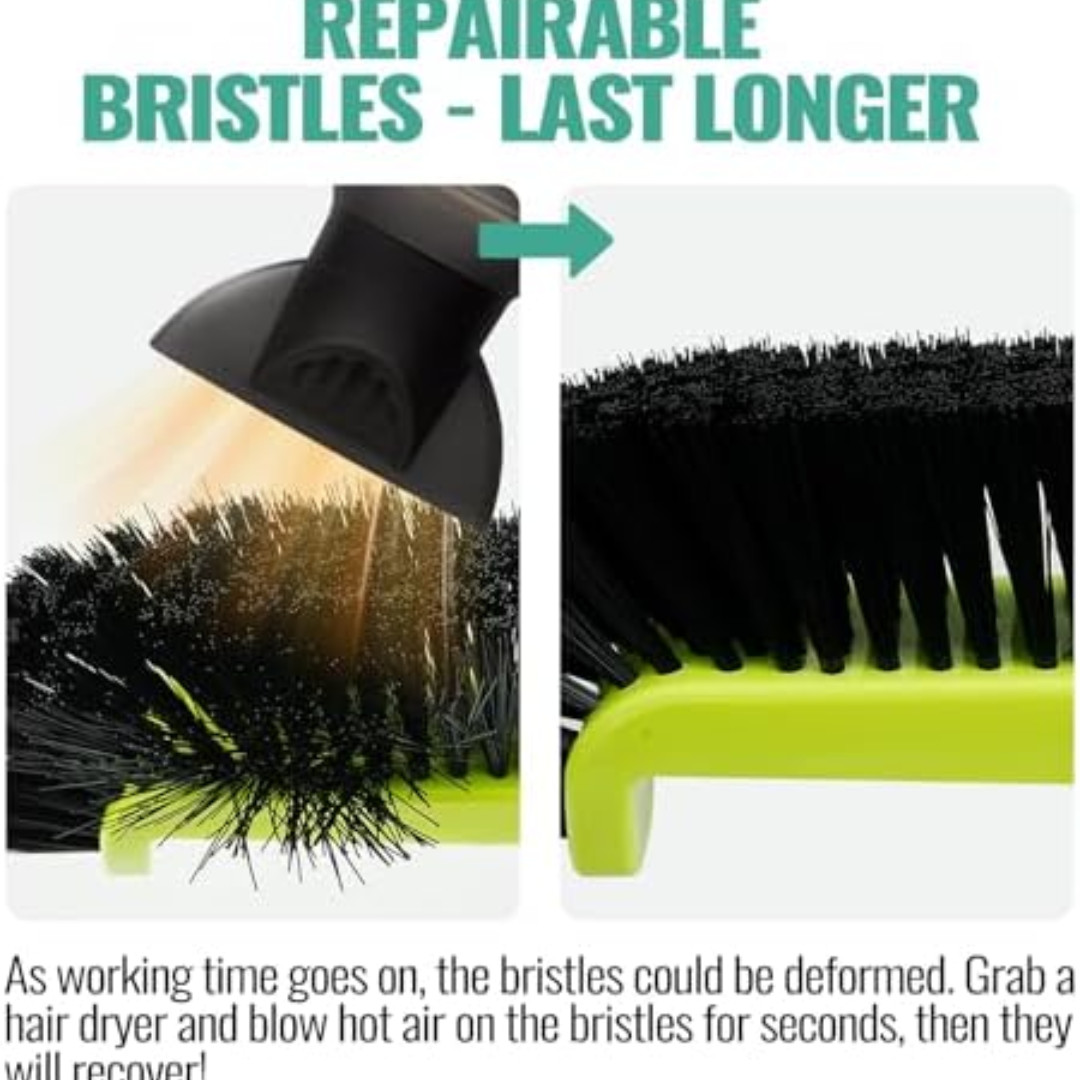 18″ Pool Brush Head for Cleaning Swimming Walls,Curved Ends Scrub Brush Black US
