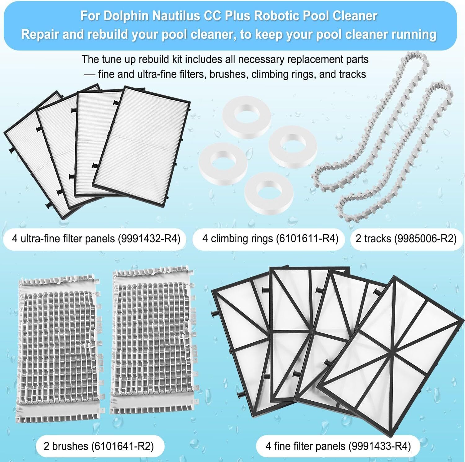 Replacement Tune Up Rebuild Kit Parts for Maytronics Dolphin Nautilus CC Plus