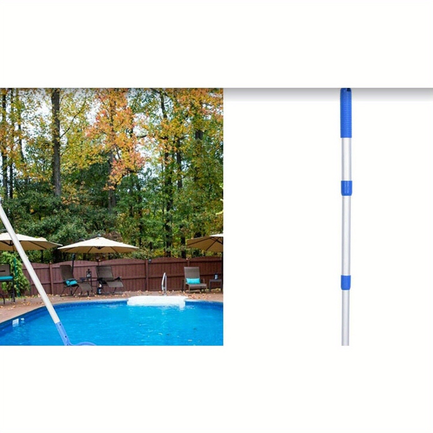Pool Maintenance Pole – Aluminum Telescopic Rod for Connecting Nets & Brushes US