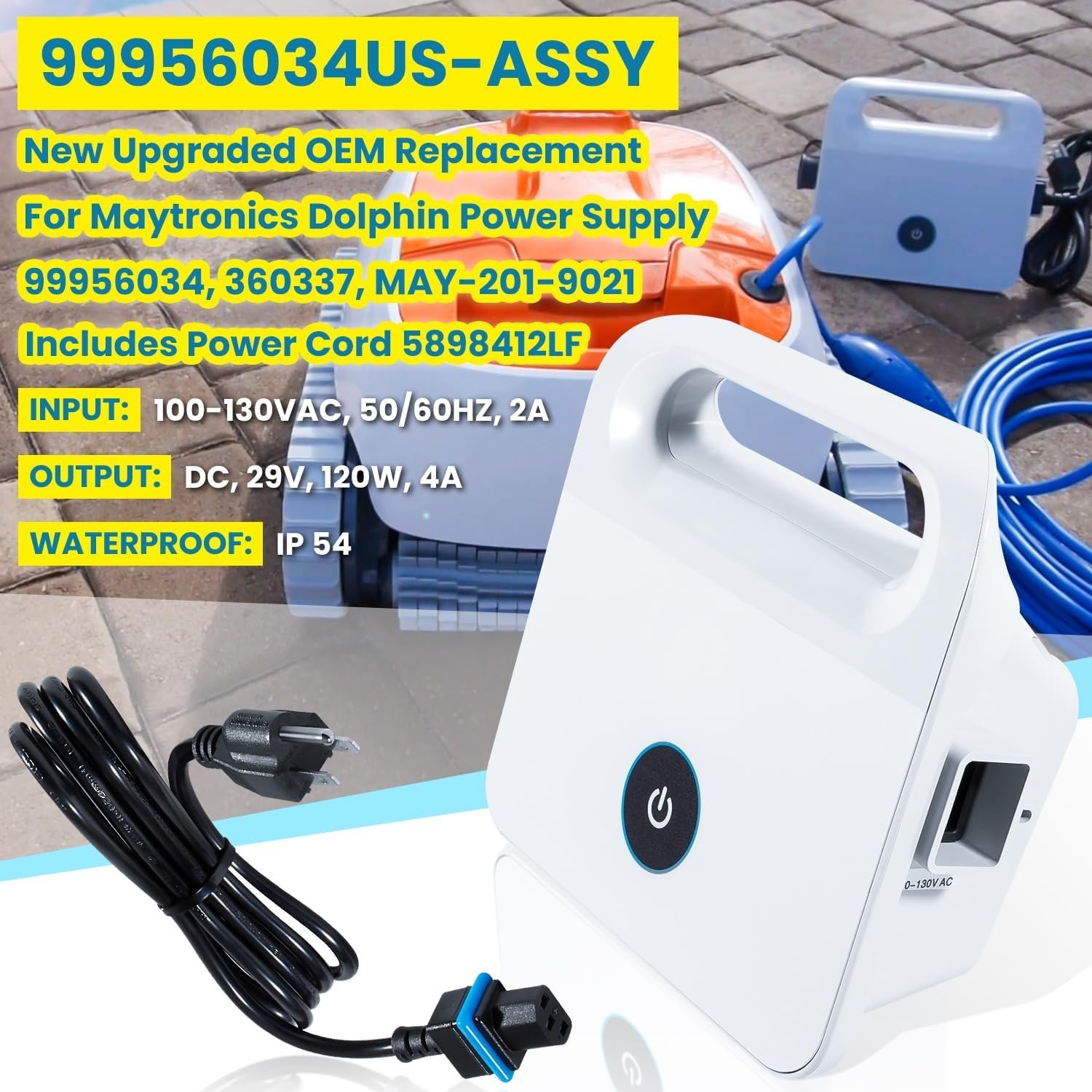 99956034 Power Supply for Dolphin Active 10,Solo,Cayman,Echo,Encore,Escape,E10,E