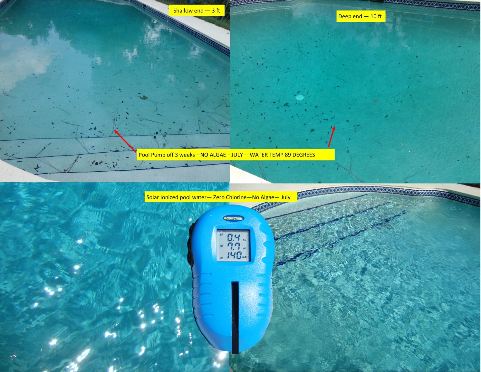 Solar Pool Ionizer 14.0Volts with LED |Self-cleaning anode |8x more Ionization