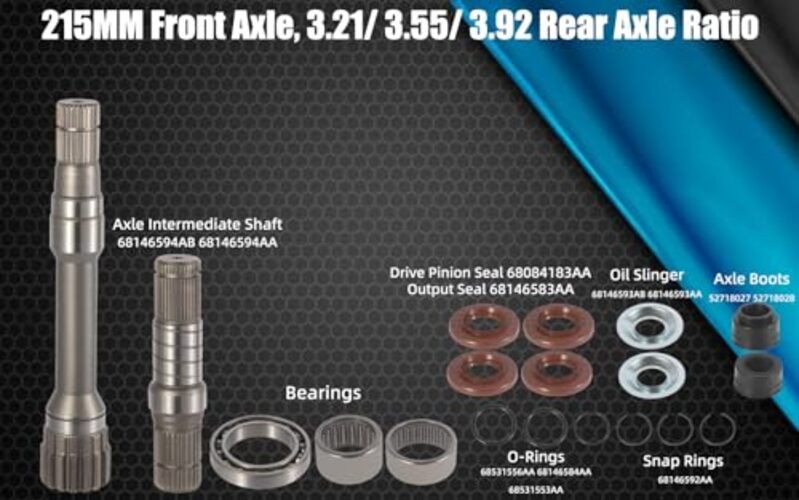 Front Differential Axle Intermediate Shaft Kit Replacement for 2012-2021 Dodge