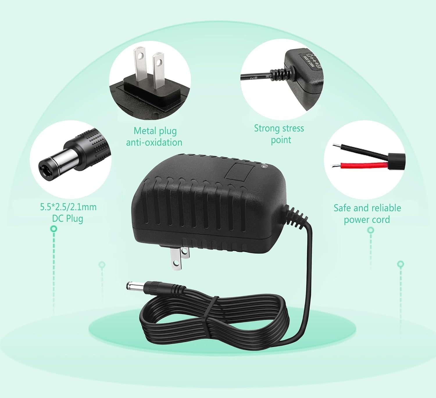 12V 2A DC Power Supply Adapter 24W AC Adapter 100-240V to 12V DC Converter | 12V