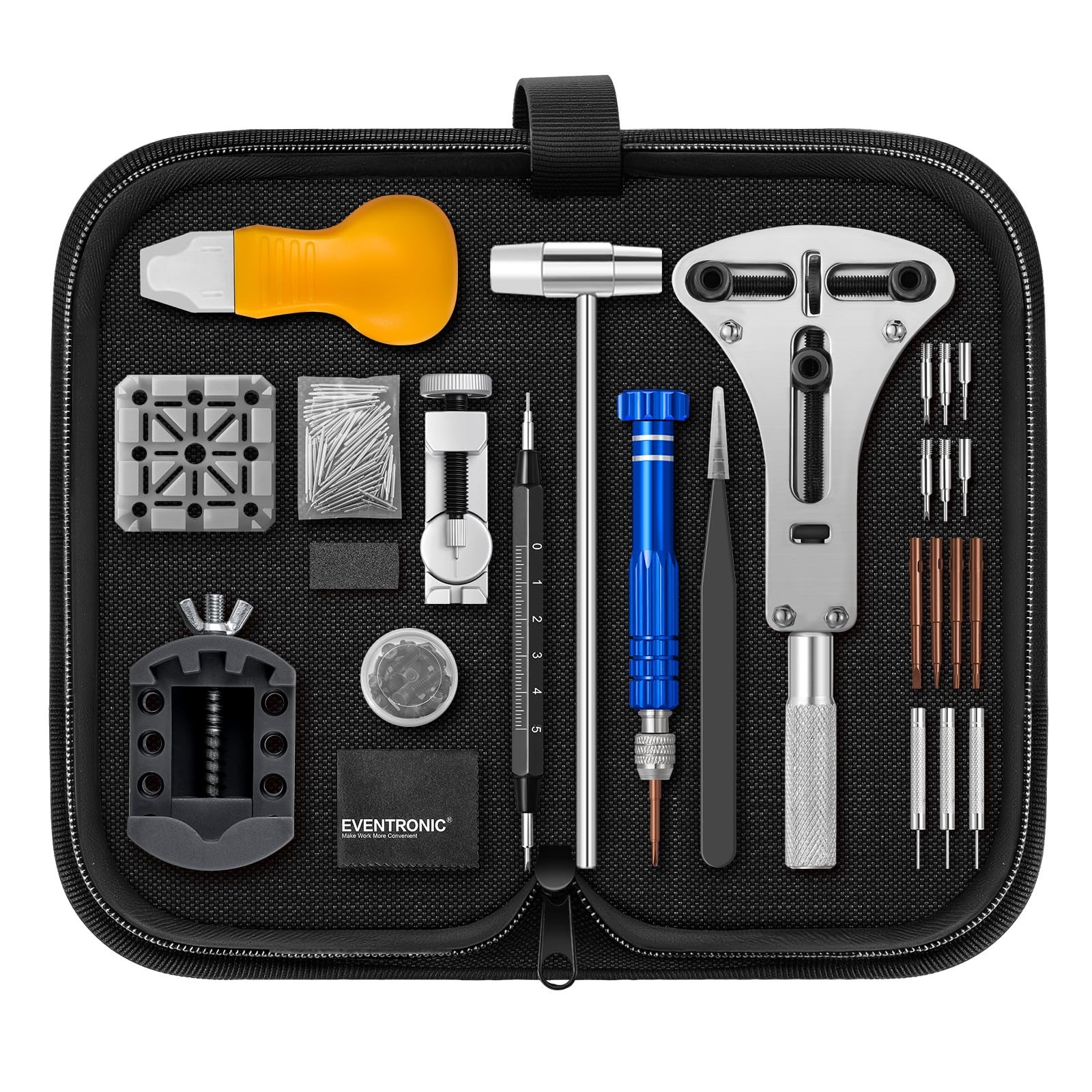 【New Upgraded】Eventronic Watch Repair Kit Professional 154PCS, Black