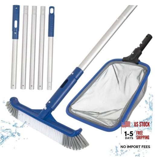 Pool Cleaning Kit, 14.5” Pool Brush Head & Ultra Fine Mesh Pool Skimmer Net