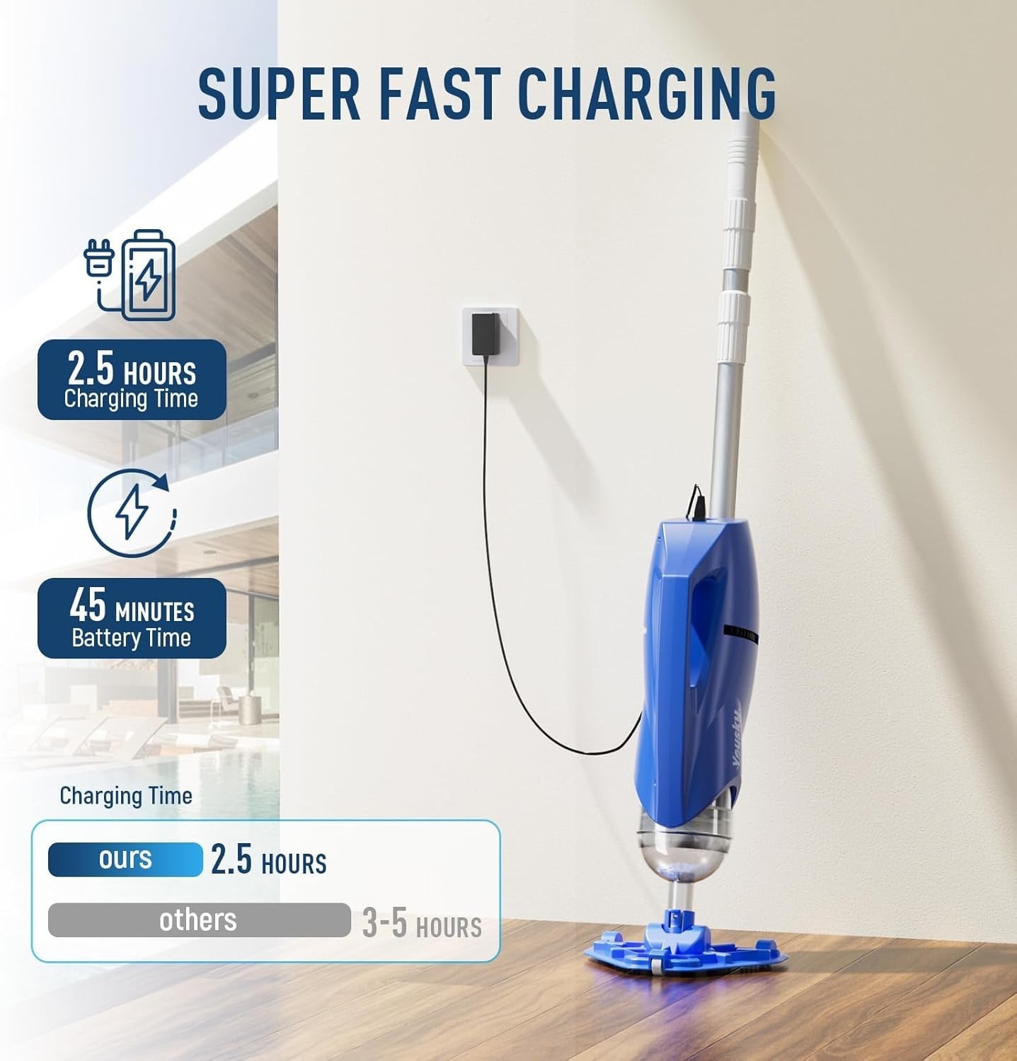 2025 Upgraded Handheld Pool Vacuum Cleaner for above Ground & Inground Pools – C