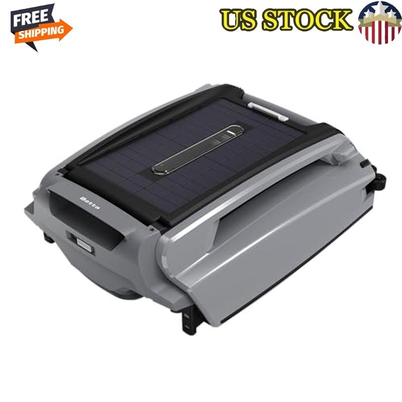 Solar Powered Robotic Pool Cleaner Dual Charging 30Hr Battery Shallow Water Safe