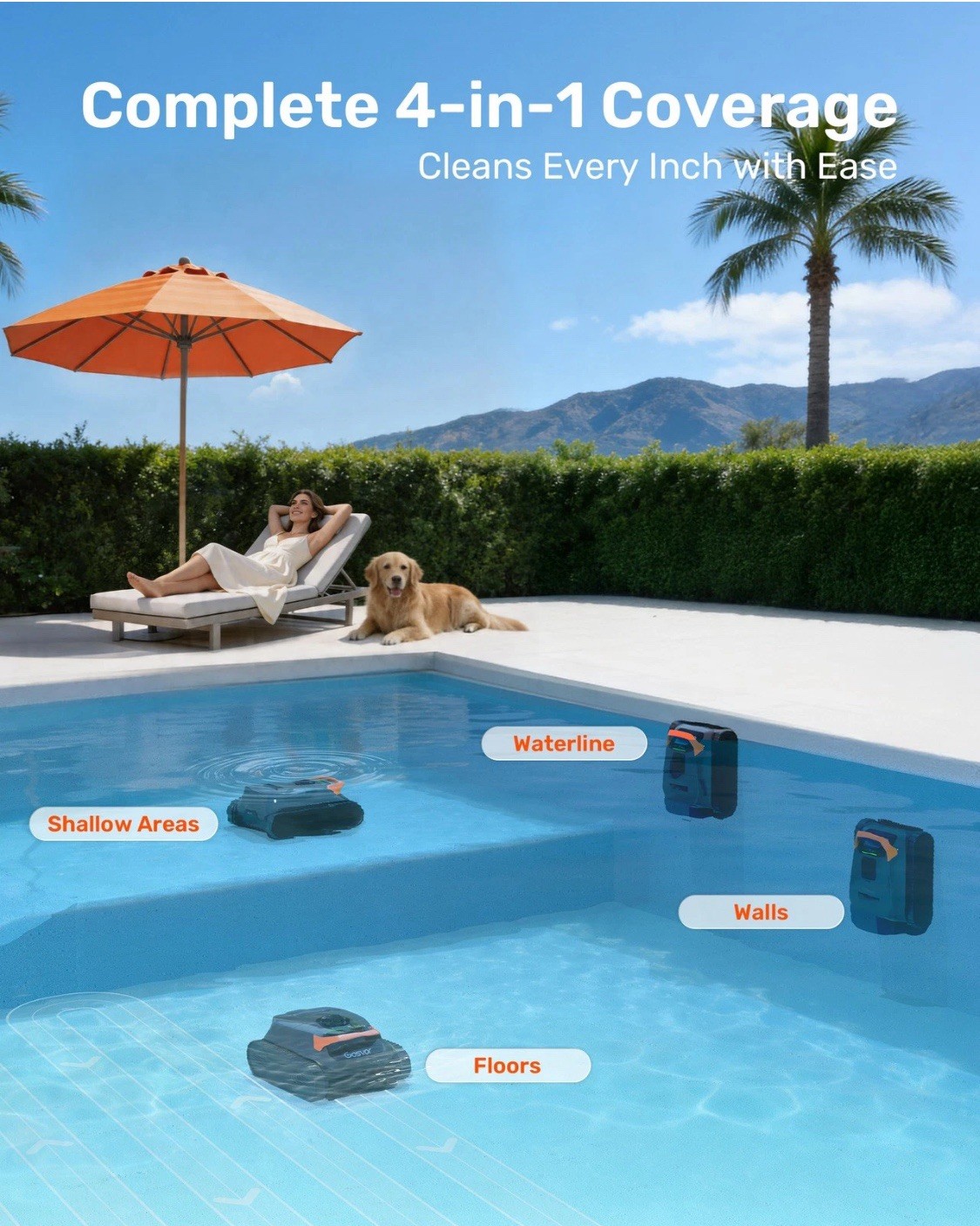 ✅ Gosvor Pool cleaner robot,150-Min Battery Life Smart Mode,with APP LiteVacG1