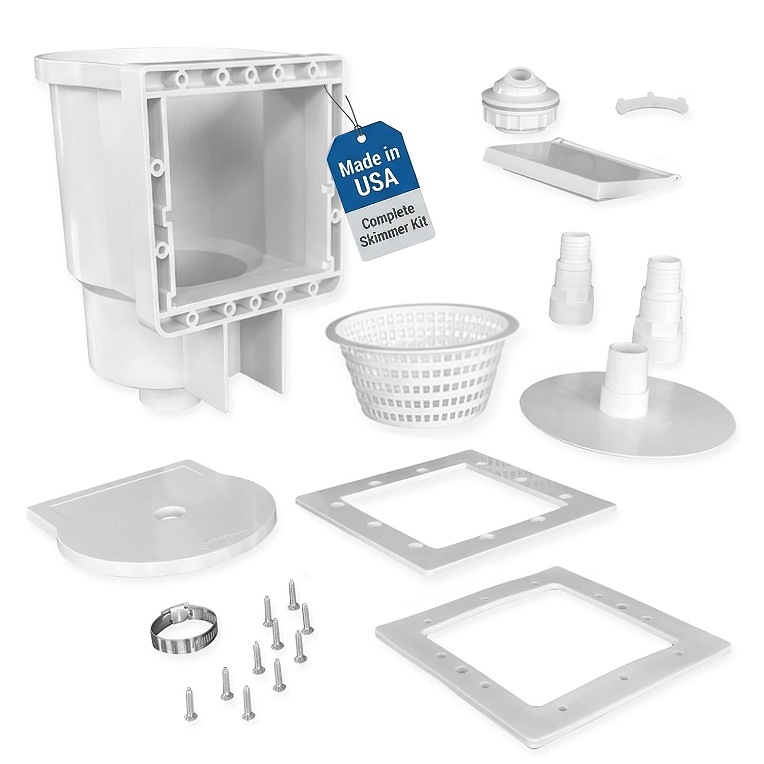 Above Ground Pool Skimmer – Made in USA, Square Mouth Thru-The-Wall Skimmer &…