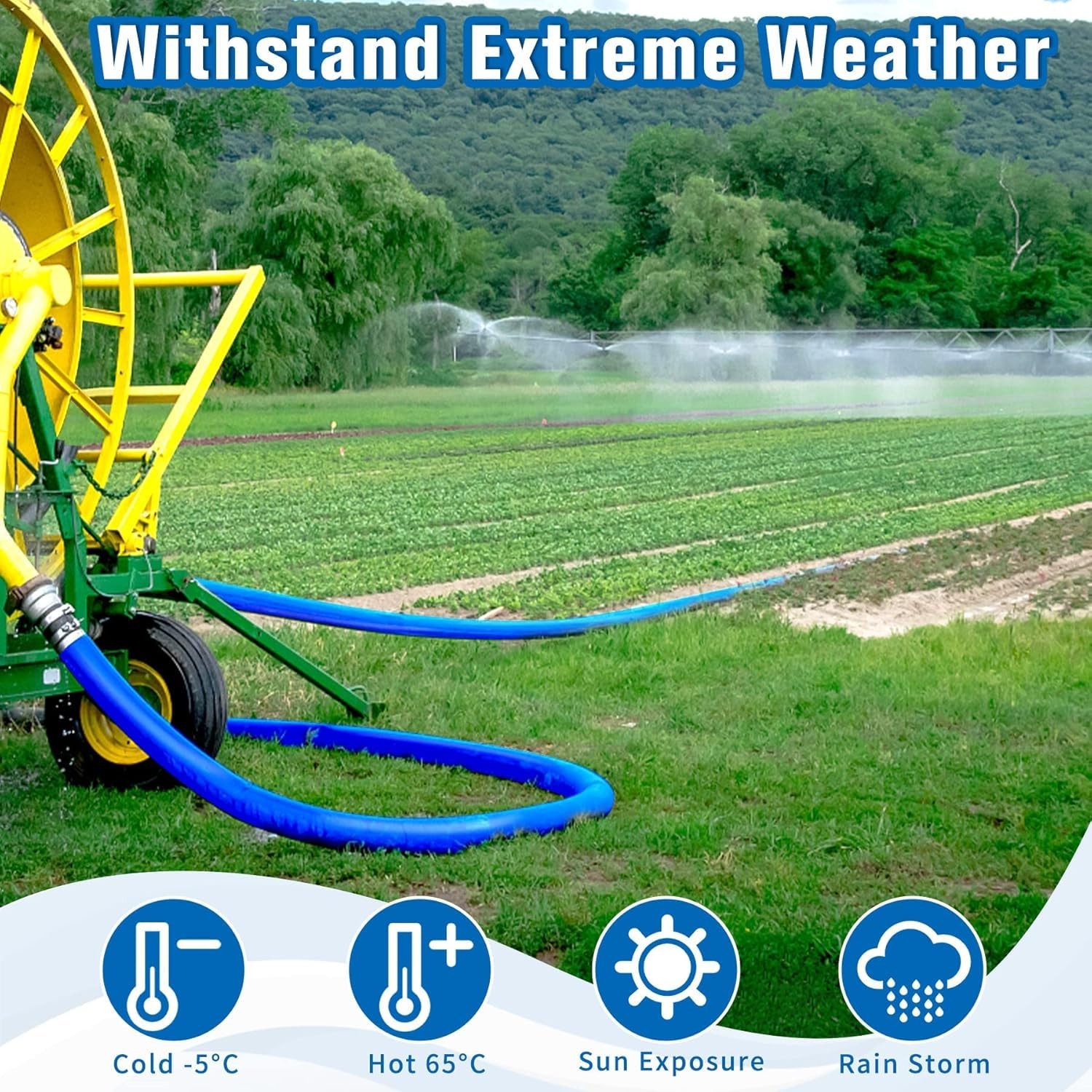 Pool Backwash Hose Heavy Duty Discharge Drain Pipe with 2 Clamps Water Transfer