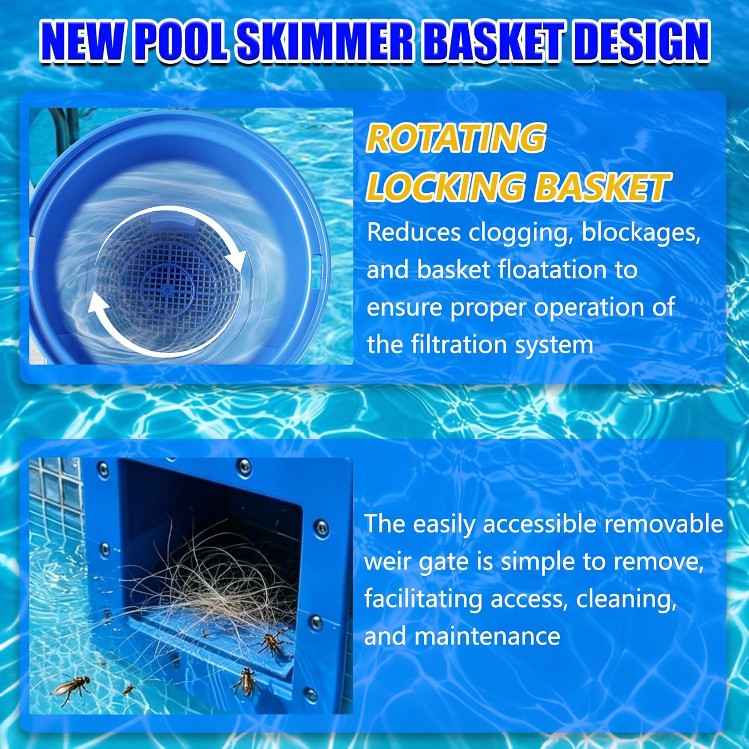 New Above-Ground Pool Skimmer, Thru-Lwall-Mounted Above-Ground Pool Skimmer (Wit