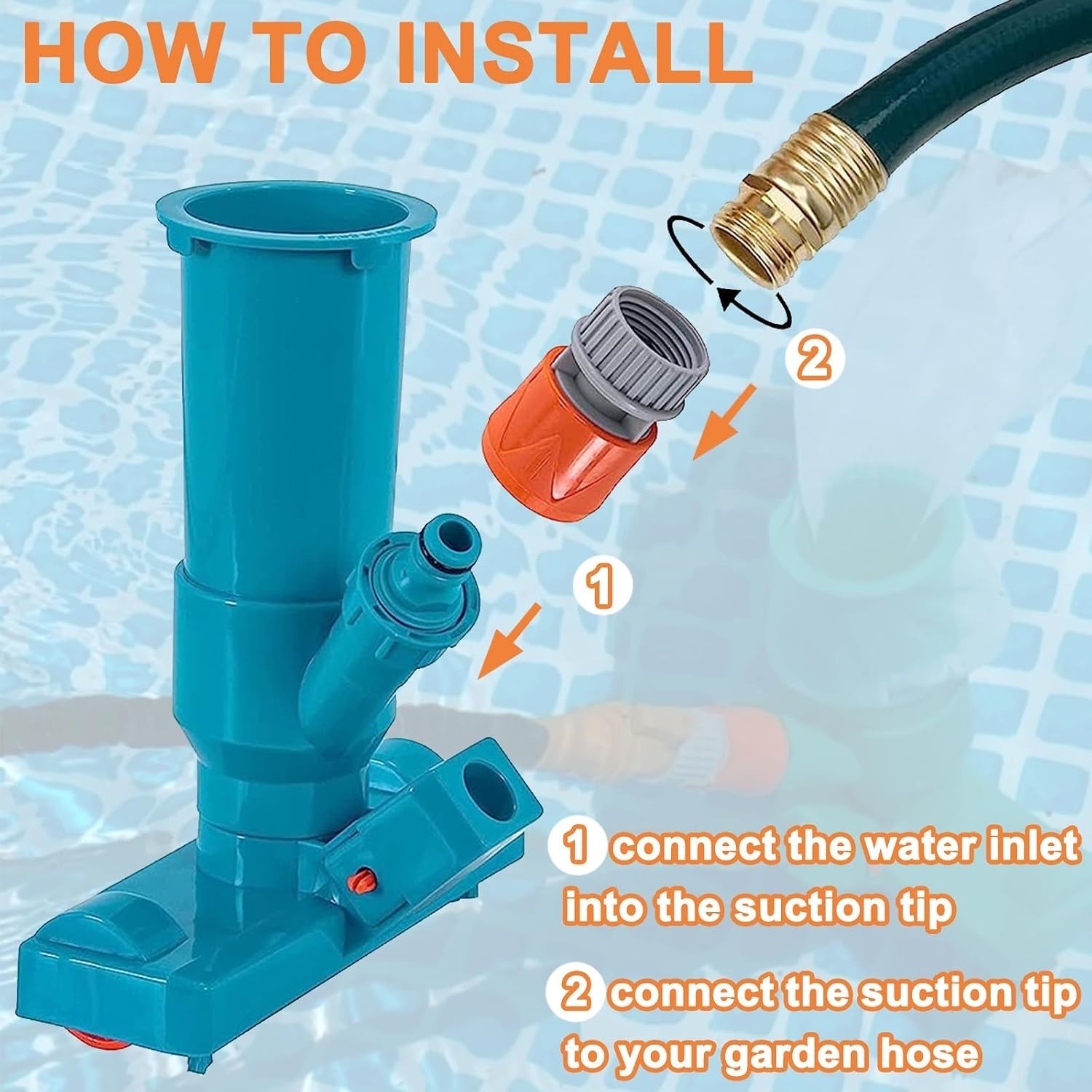 Quick Coupler for Portable Pool Vacuum, Suction Tip with Sealant Tape, Pool V…