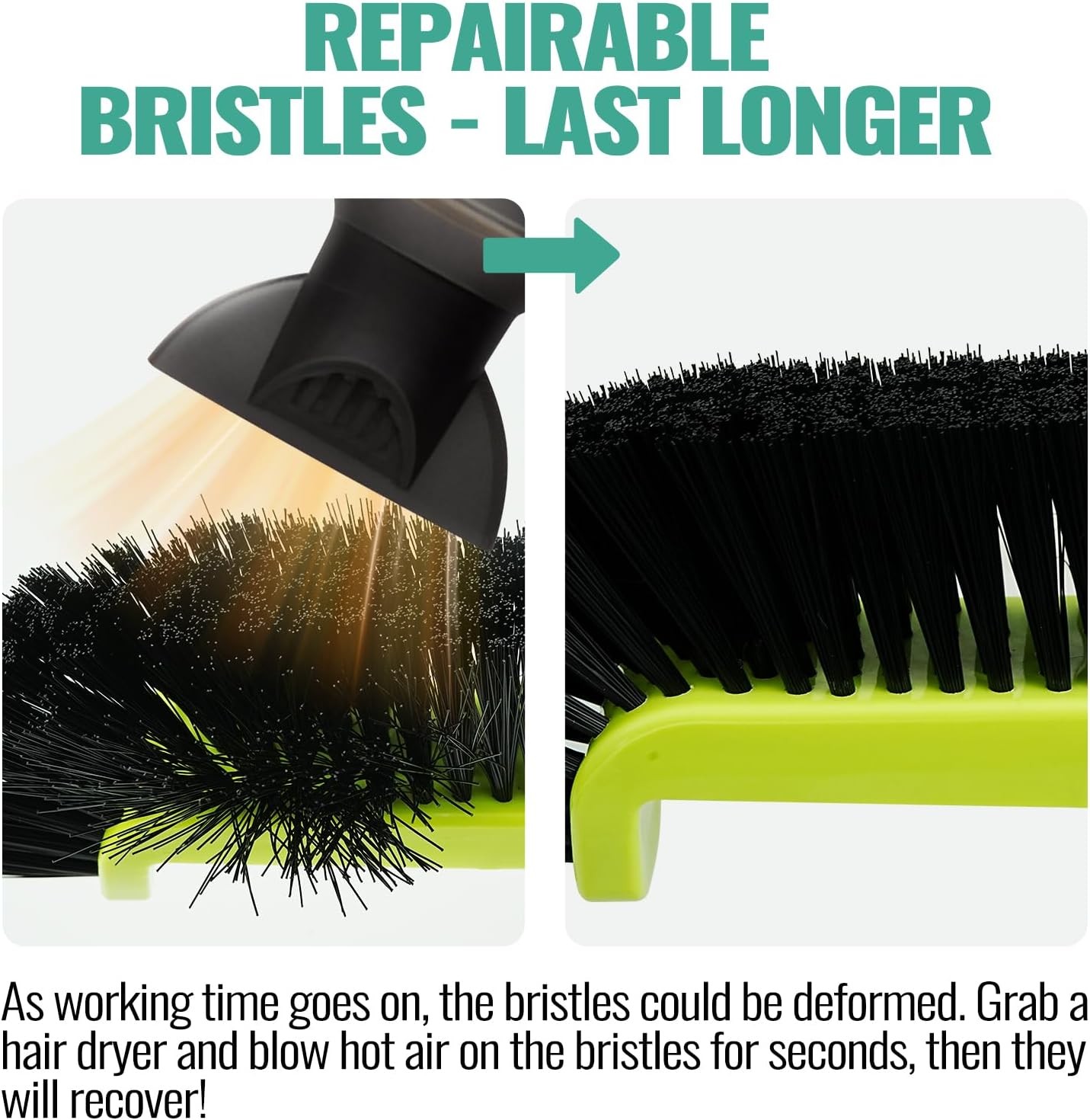18″ Pool Brush Head for Cleaning Swimming Pool Walls, Curved Ends