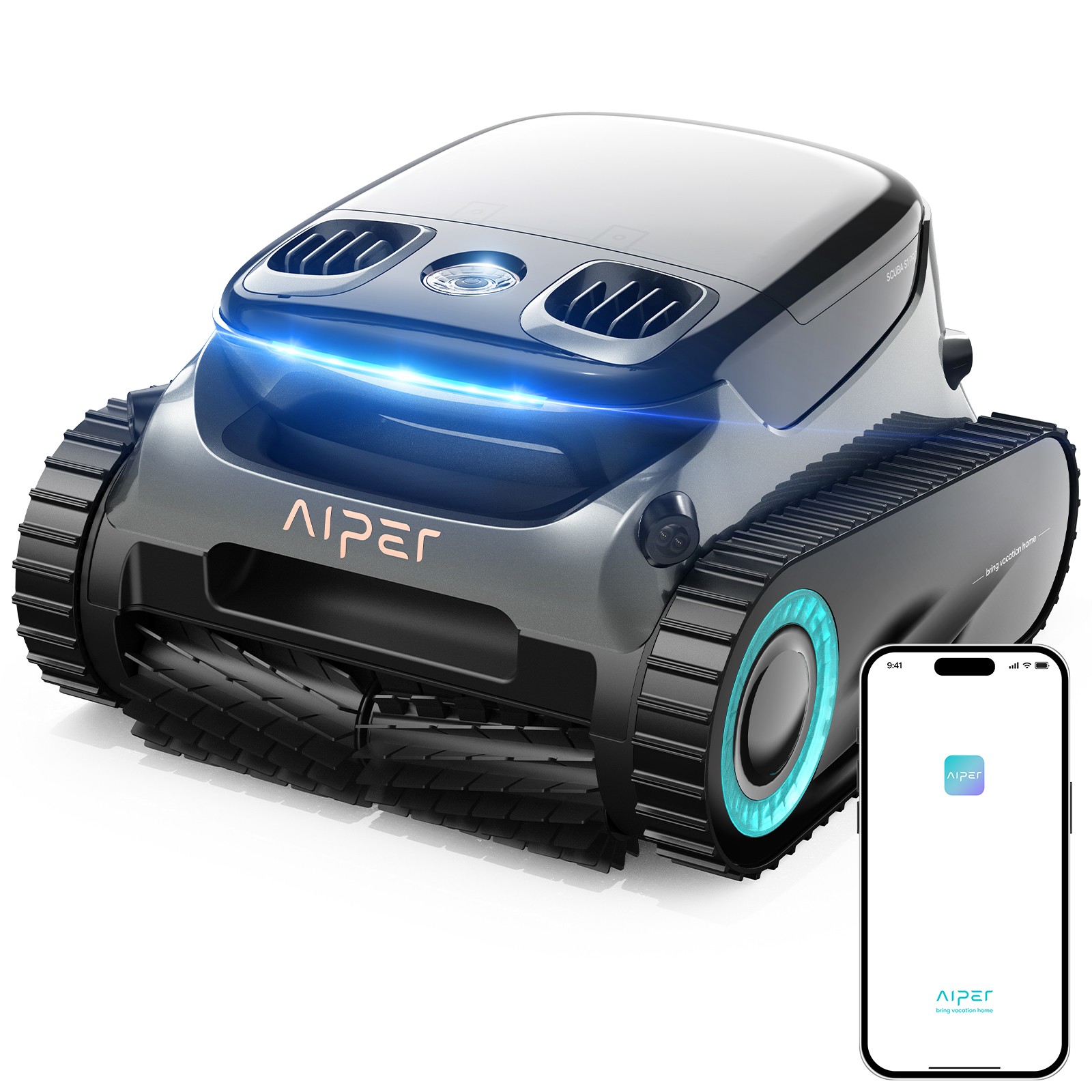 AIPER S1 pro Pool Cleaner Robotic Pool Vacuum for All Types Pools Black