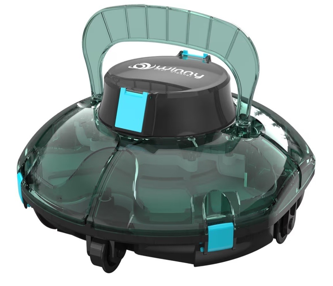 Winny Pool Cleaner Cordless Robotic Lasts 80 Min 645 Sq Ft Portable Light Green