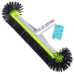 Swimming Pool Brush Head with Round Ends, Heavy Duty Aluminum Back Head for