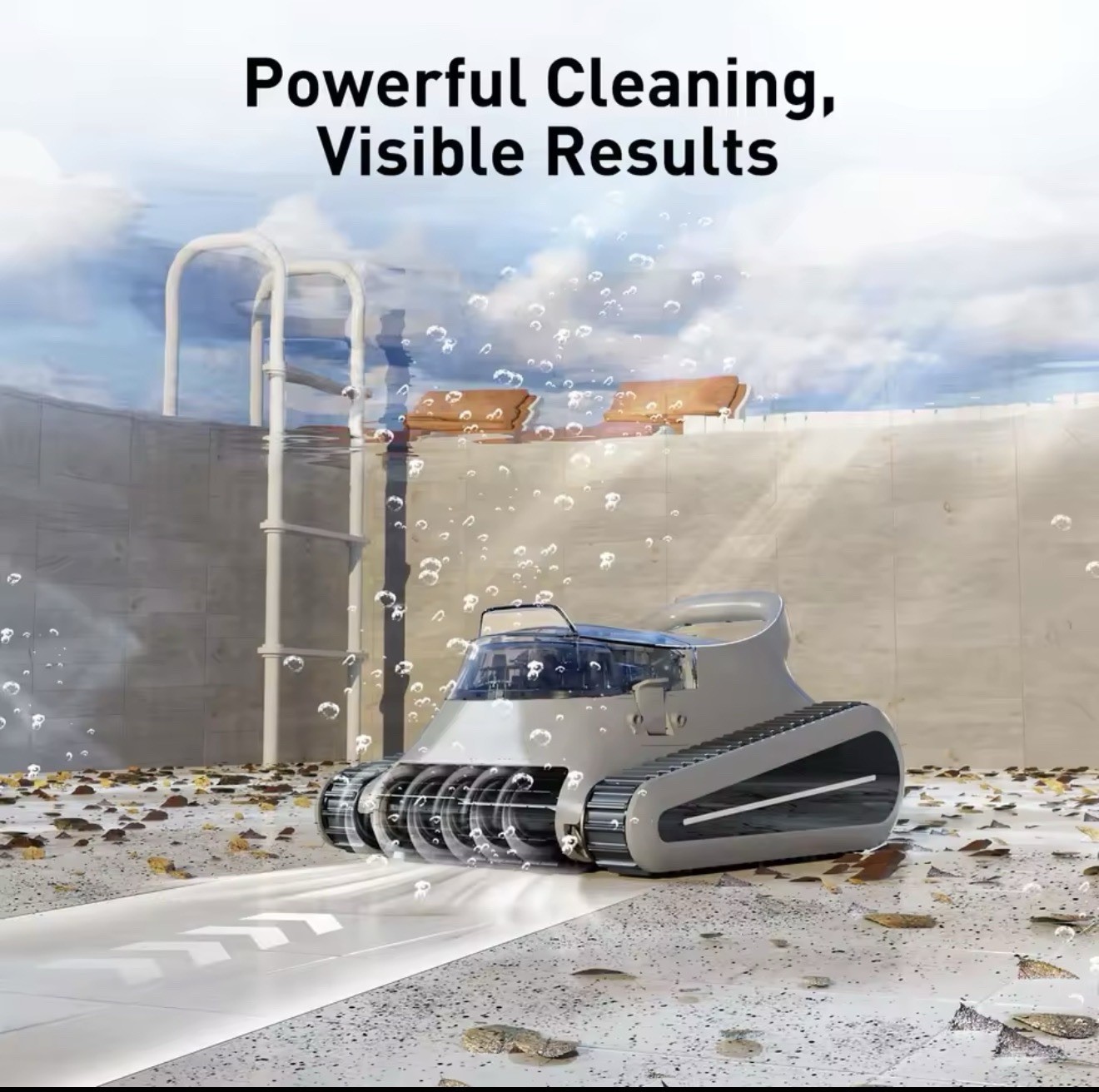 Seauto Cordless Robotic Pool Cleaner for All Pools, 180W Motor/Up to 2000 Sq. Ft