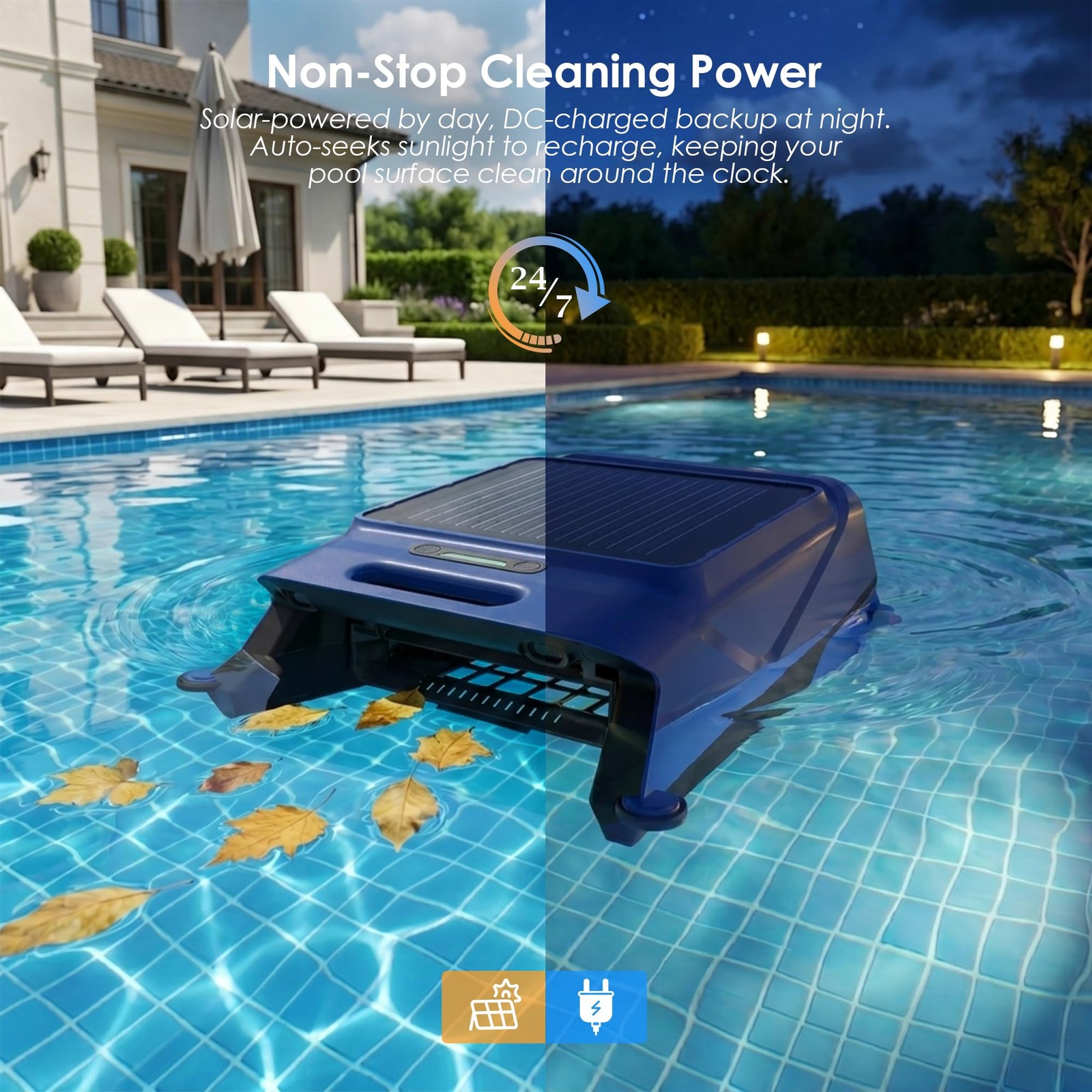 ** NEW Solar Powered Pool Skimmer Robot | Pura V12 | 24/7 Cleaning | 5L Basket
