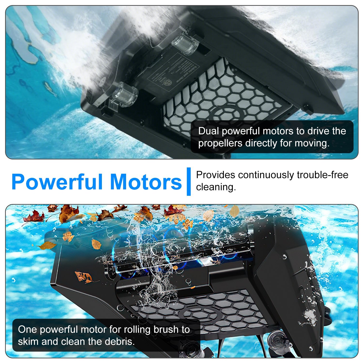 Surfer Robotic Solar Pool Skimmer w/ APP Support, Dual Charging Modes
