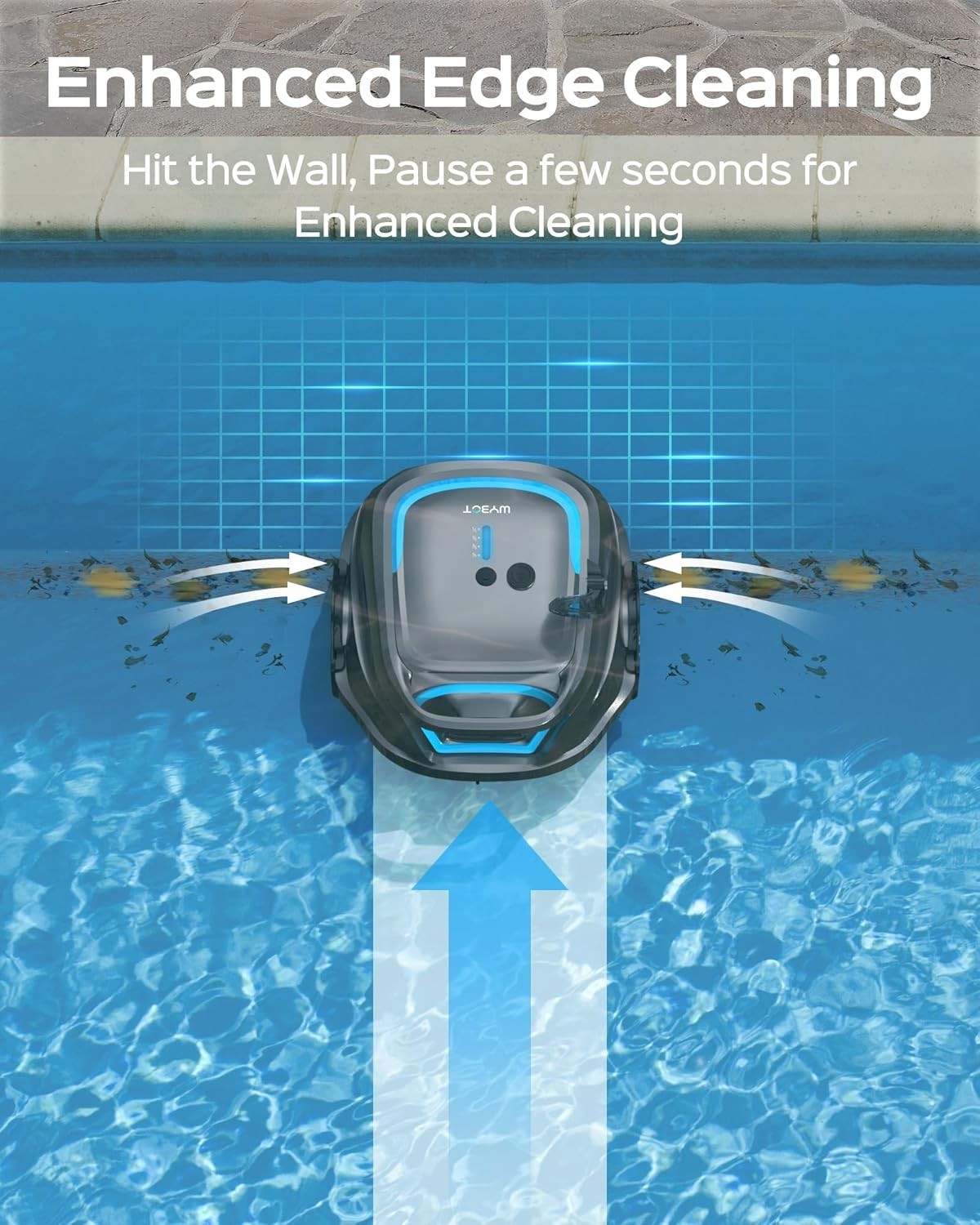 A1 Robotic Pool Vacuum – Dual-Layer Filtration, 130-Min Runtime, Klein Blue